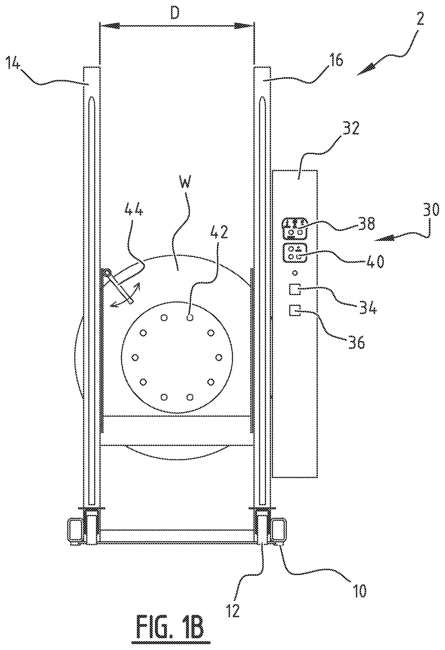 Patent US11780716 Figure 2 – Lifting column enabling wheel access for lifting a vehicle, lifting system comprising such lifting column and a corresponding method for lifting a vehicle