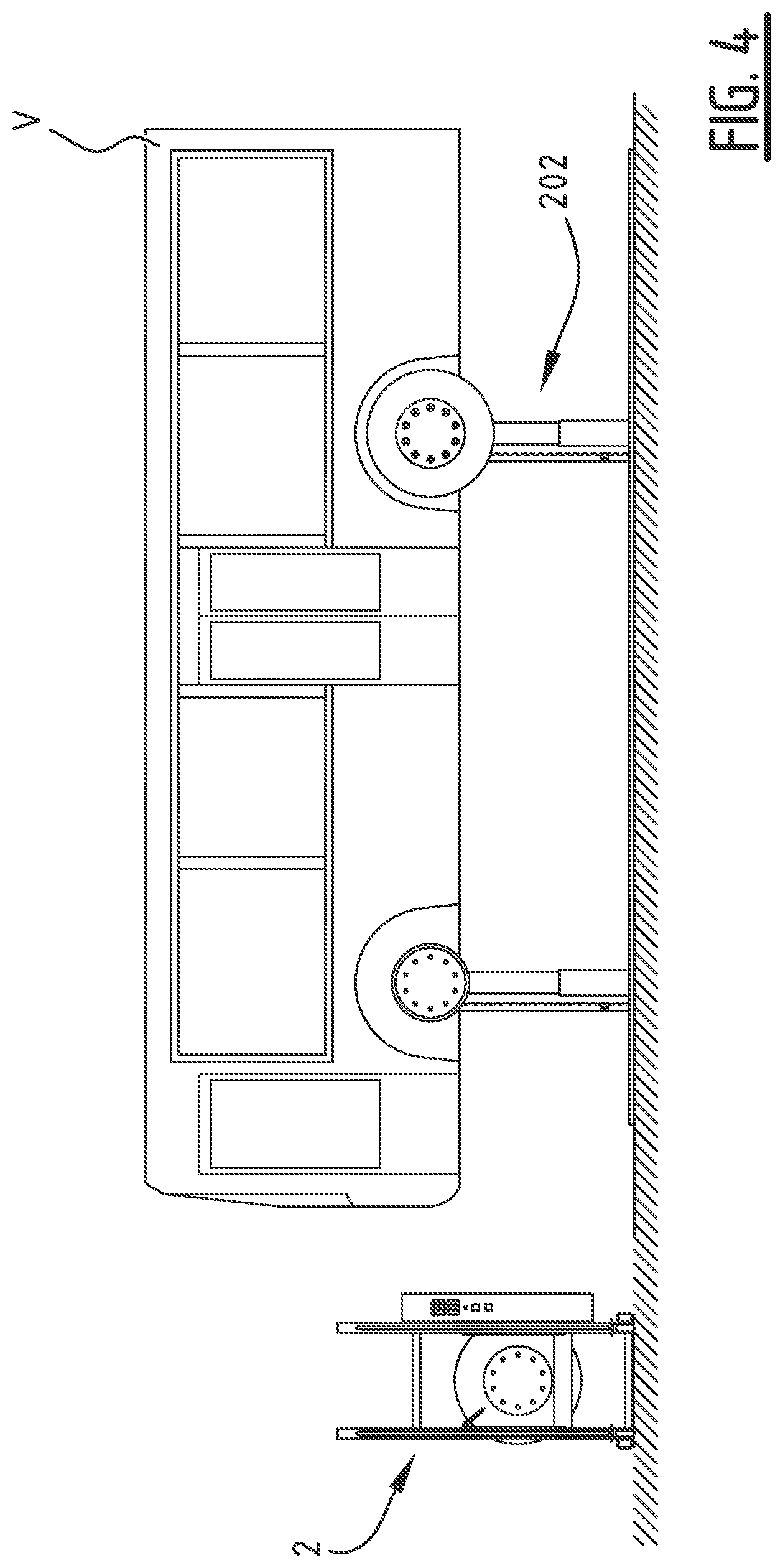 Patent US11780716 Figure 7 – Lifting column enabling wheel access for lifting a vehicle, lifting system comprising such lifting column and a corresponding method for lifting a vehicle