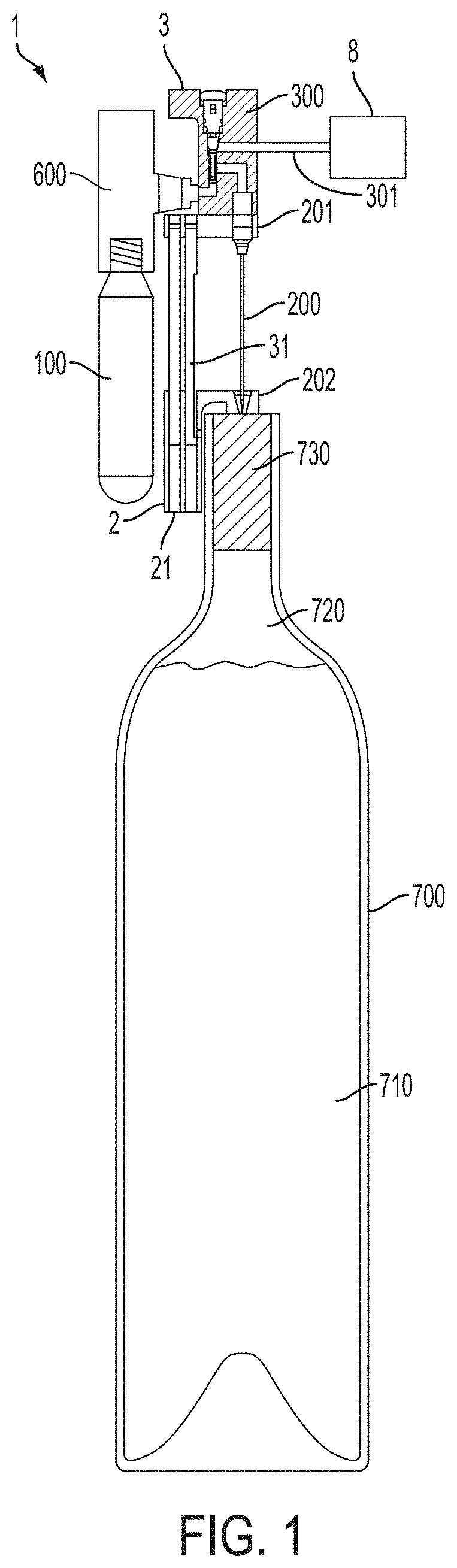 Patent US11780720 Figure 1 – Beverage aeration