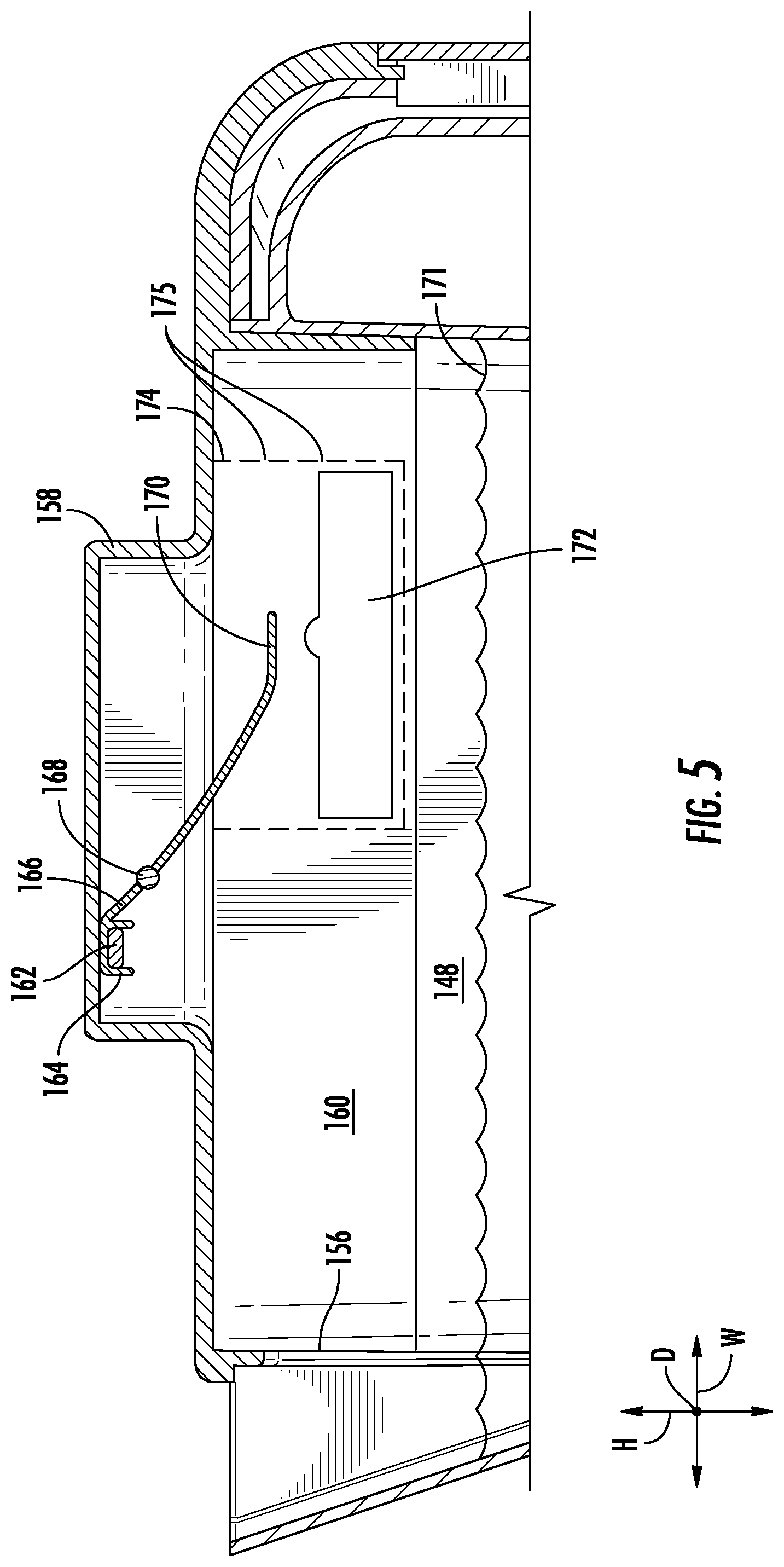 Patent US11780722 Figure 5 – Autofill pitcher overfill shutoff mechanism