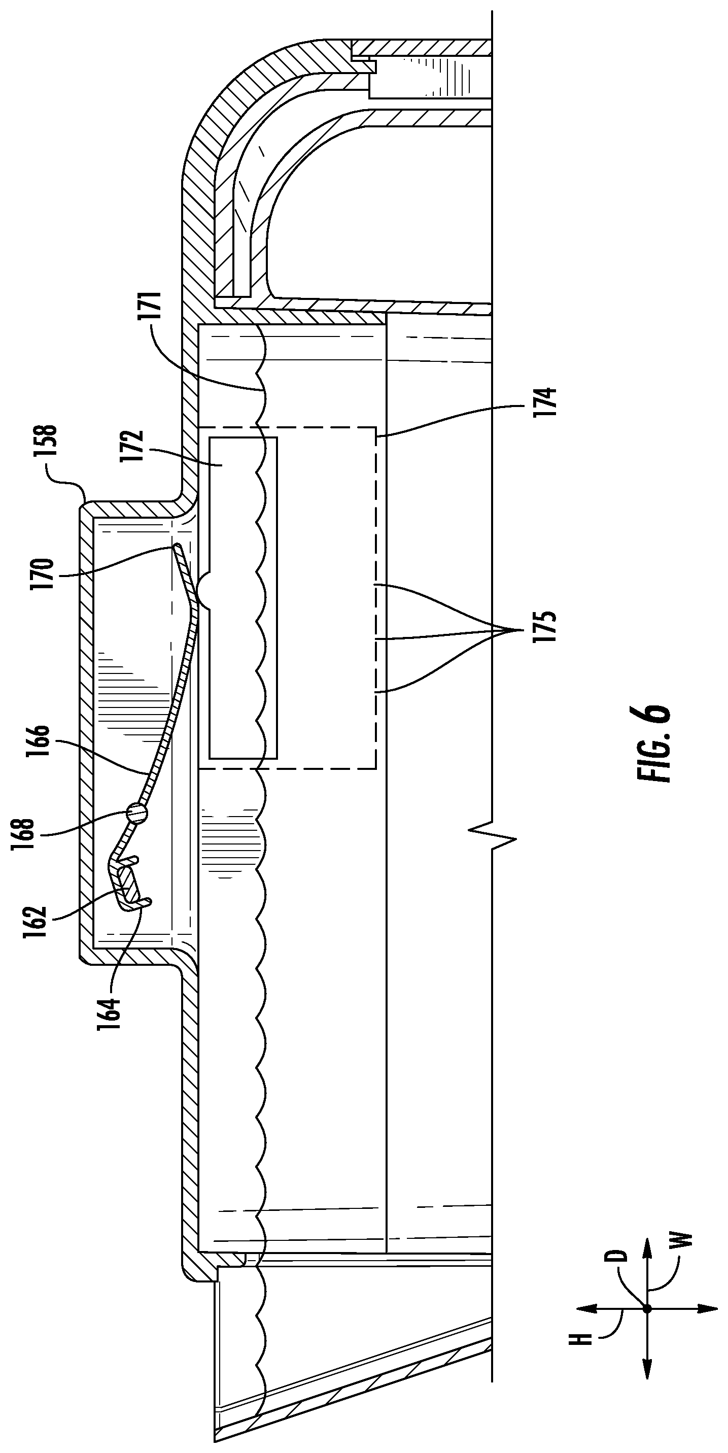 Patent US11780722 Figure 6 – Autofill pitcher overfill shutoff mechanism