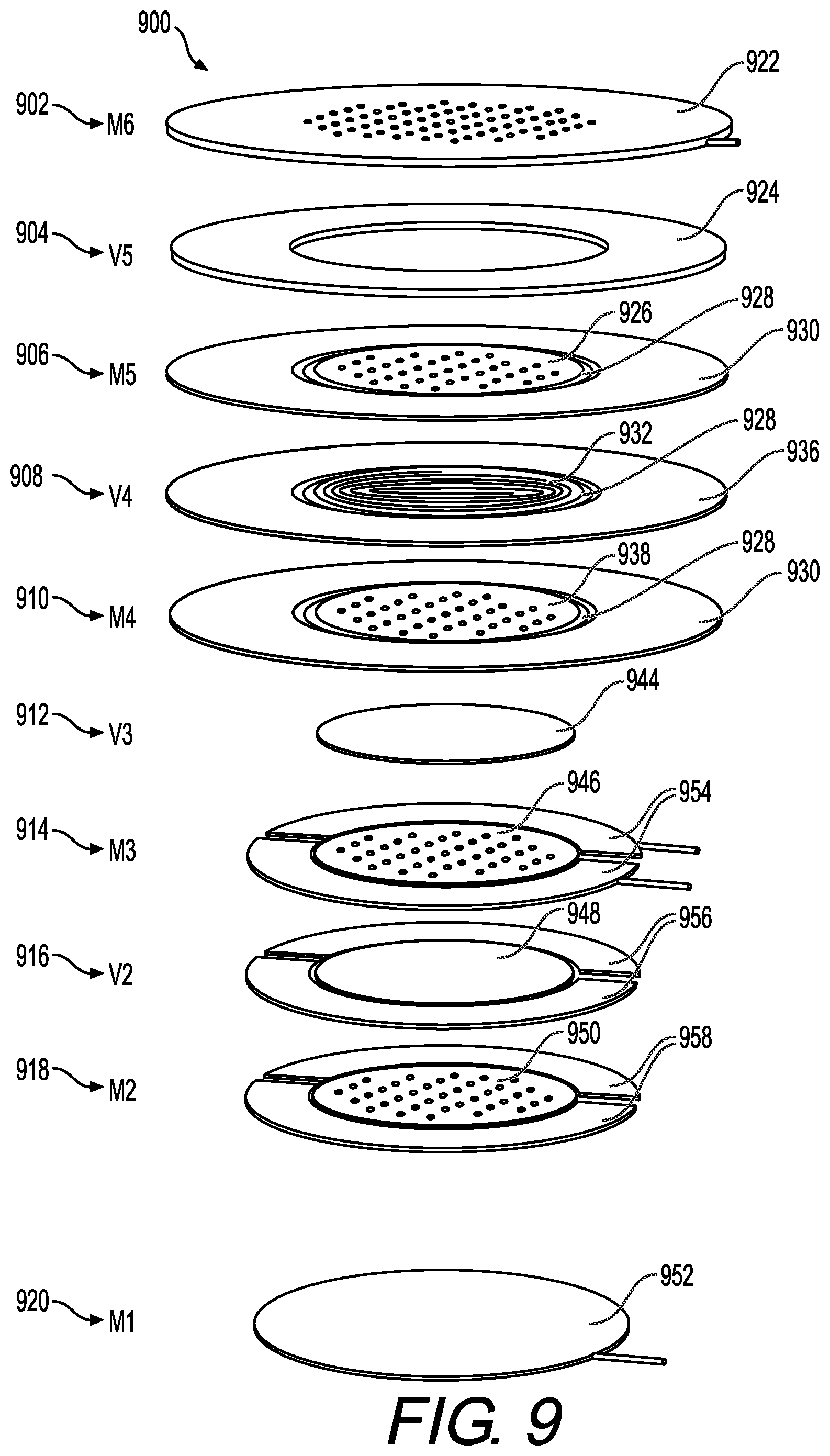 Patent US11780725 Figure 9 – MEMS device built using the BEOL metal layers of a solid state semiconductor process