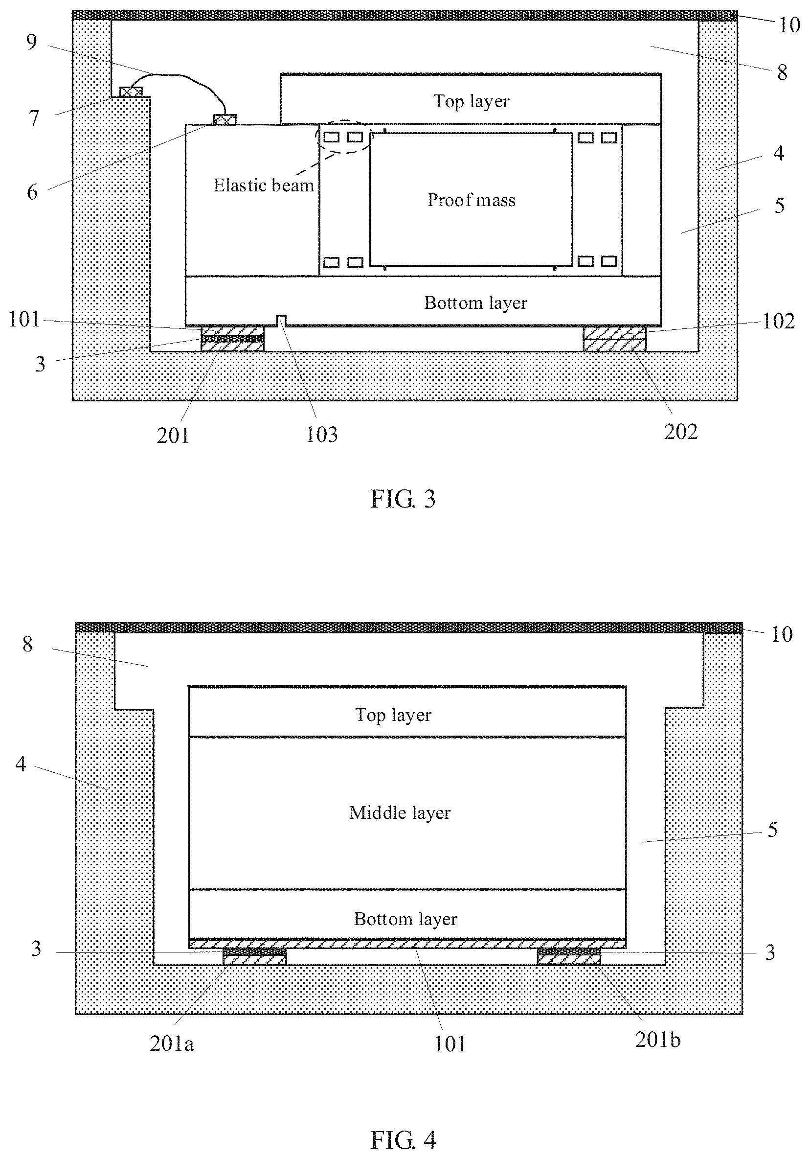 Patent US11780727 Figure 2 – Low-stress packaging structure for MEMS acceleration sensor chip