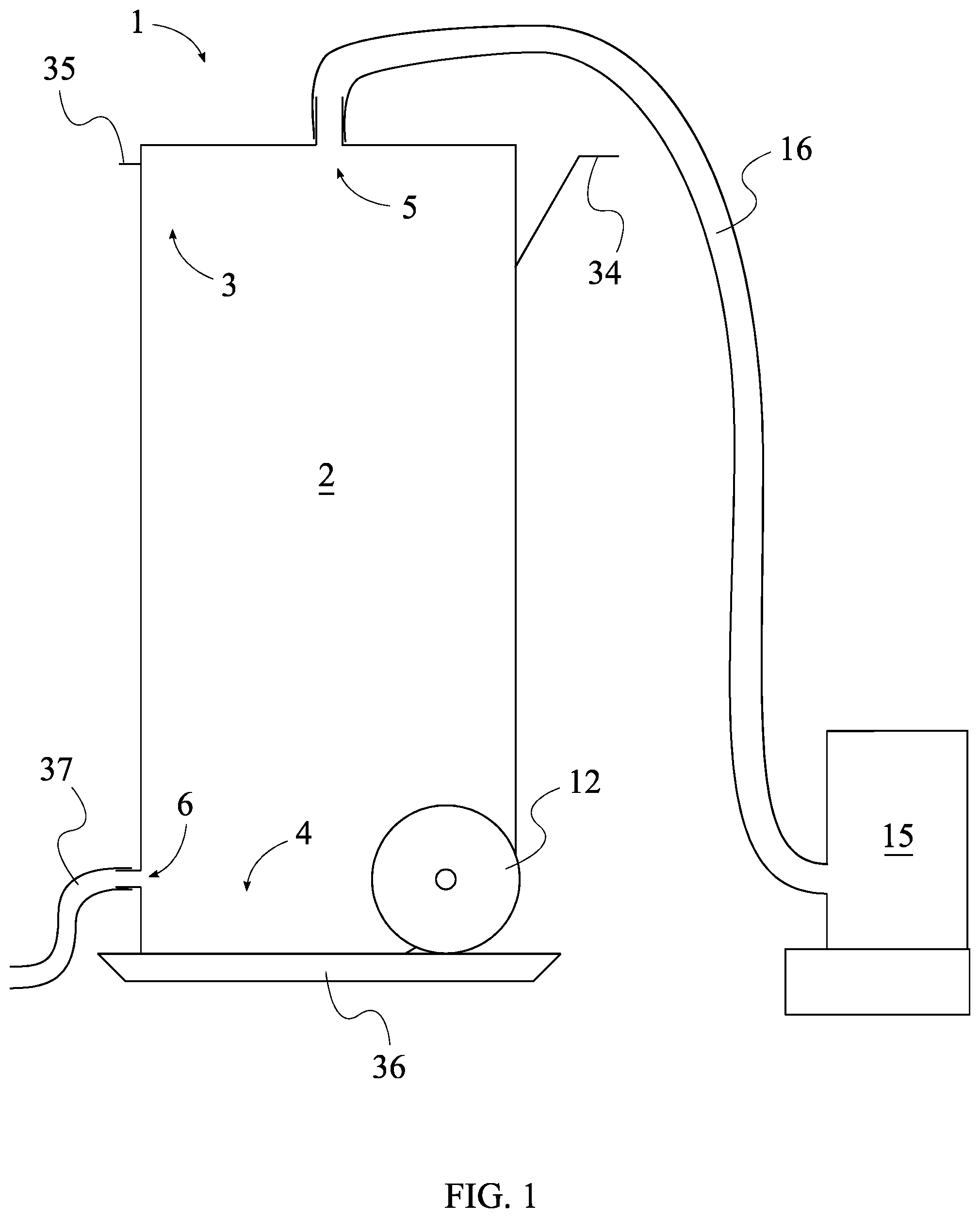 Patent US11780740 Figure 1 – System of filtering runoff water from a roof cleaning