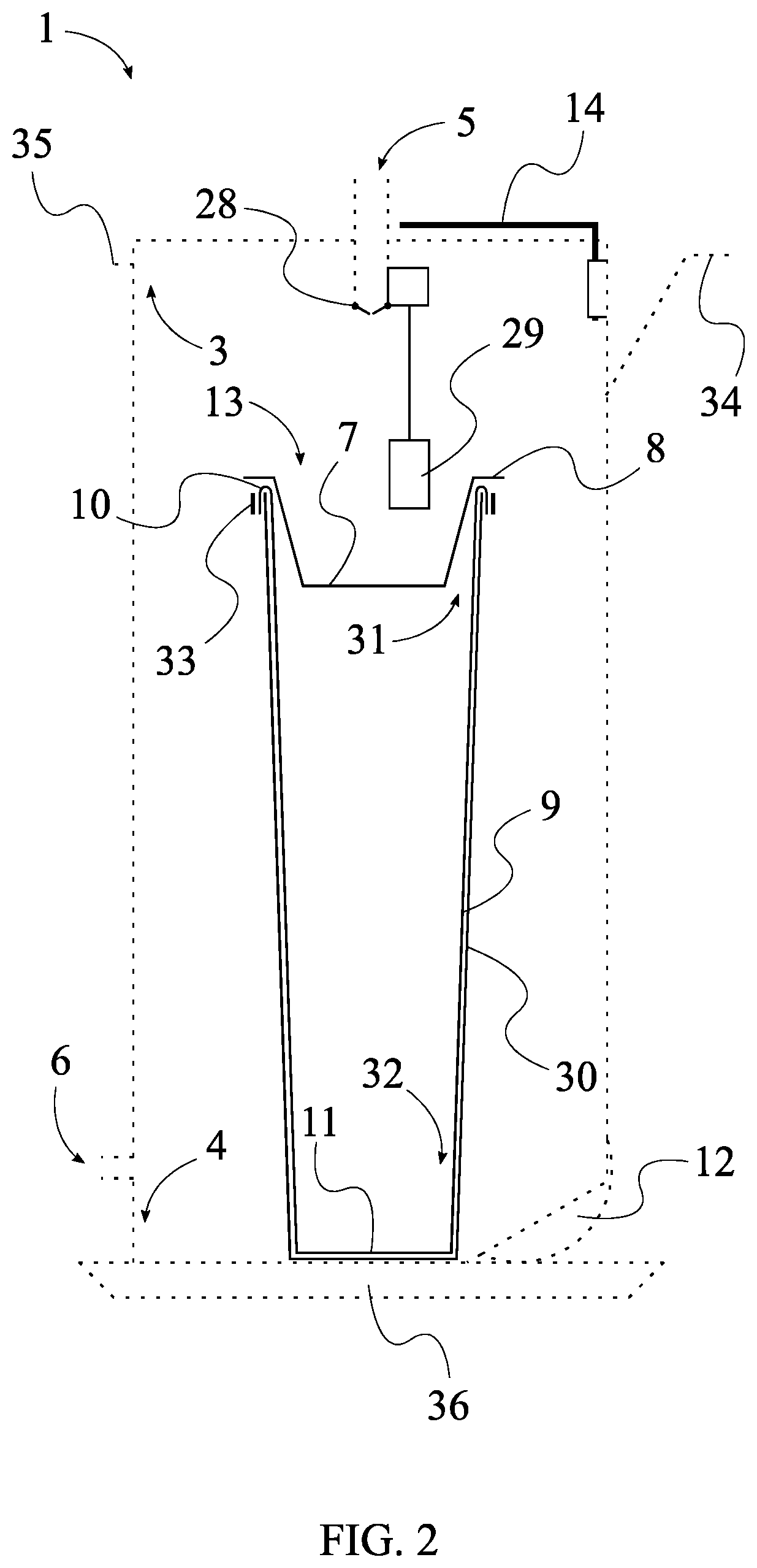 Patent US11780740 Figure 2 – System of filtering runoff water from a roof cleaning