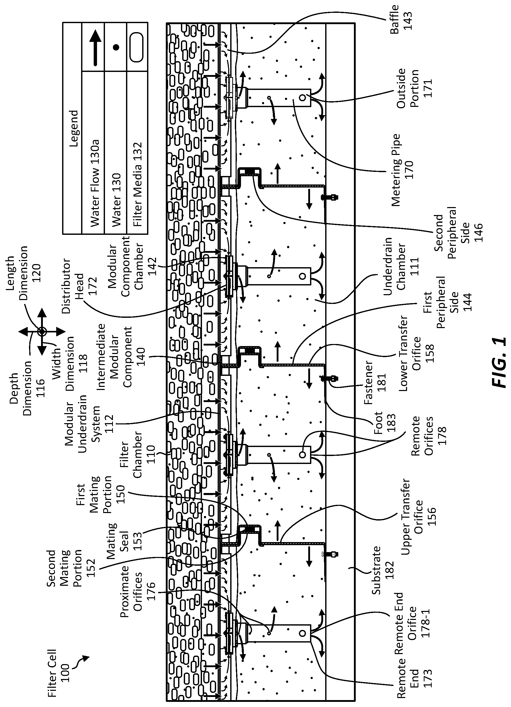 Patent US11780741 Figure 1 – Modular underdrain systems