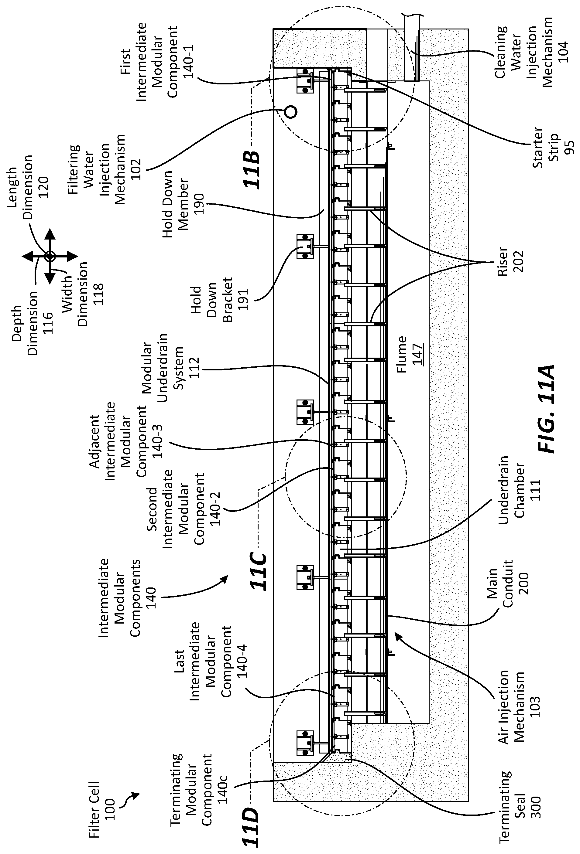 Patent US11780741 Figure 11 – Modular underdrain systems