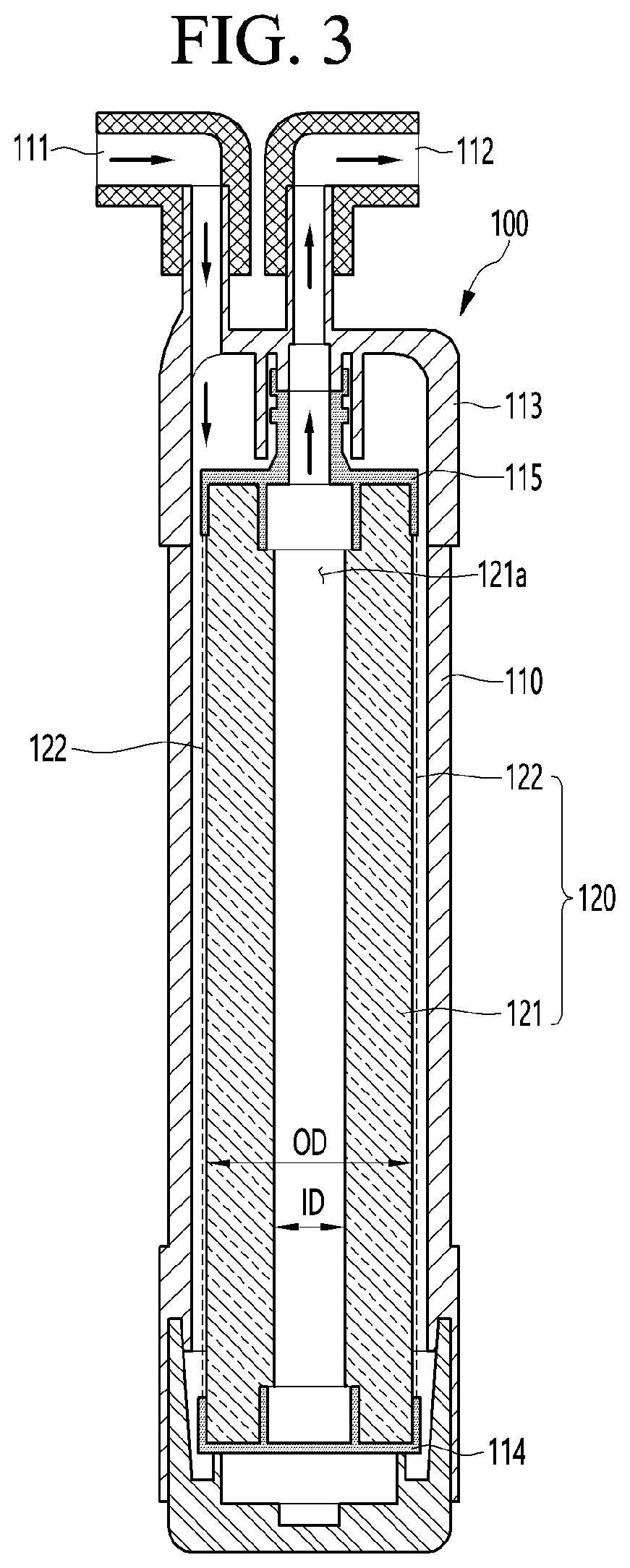 Patent US11780748 Figure 3 – Filter for water-purification device and water-purification device including the same