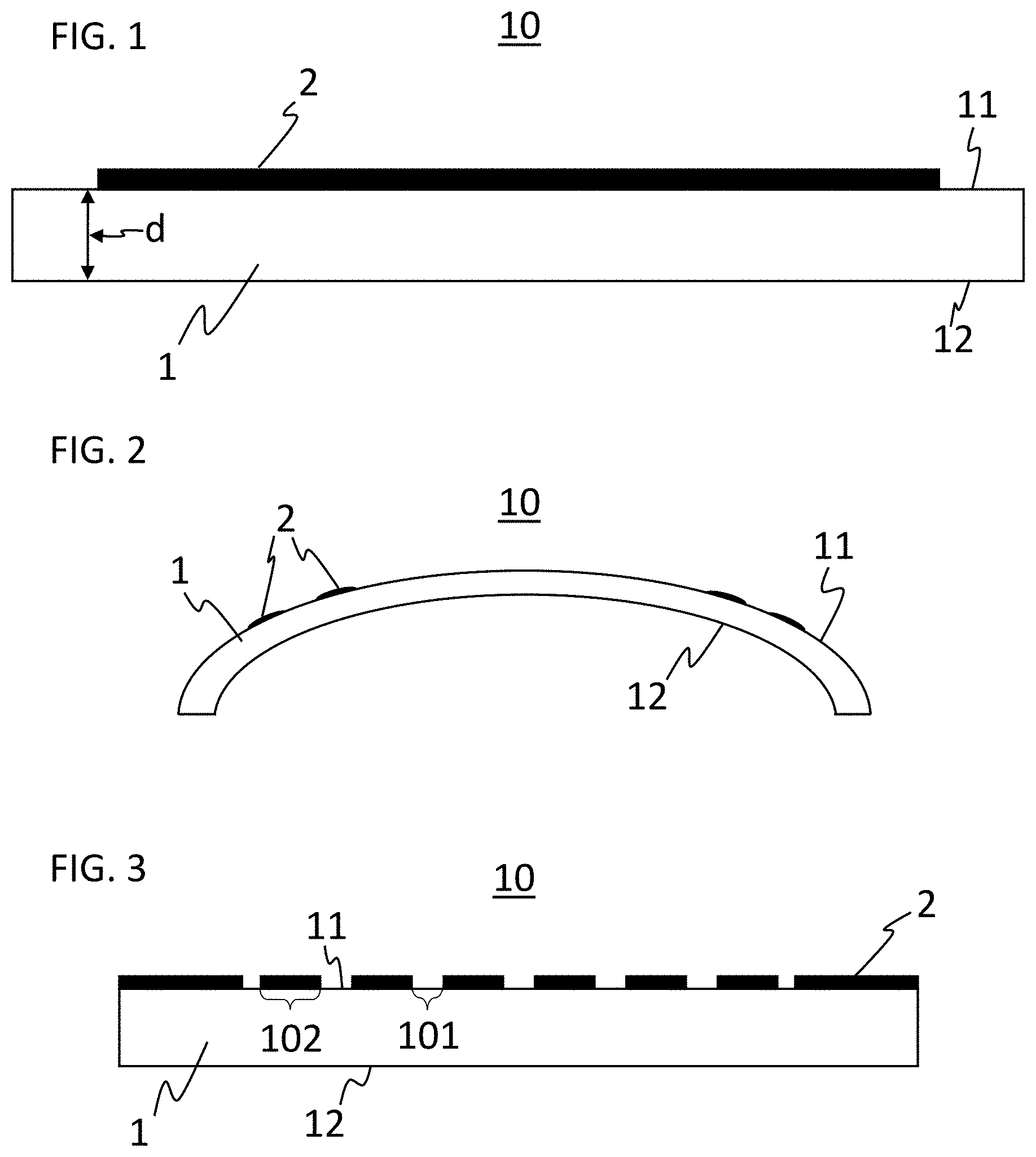 Patent US11780770 Figure 1 – Glass element comprising enamel coating and use thereof, coating agent for making same, and method for producing the coating agent