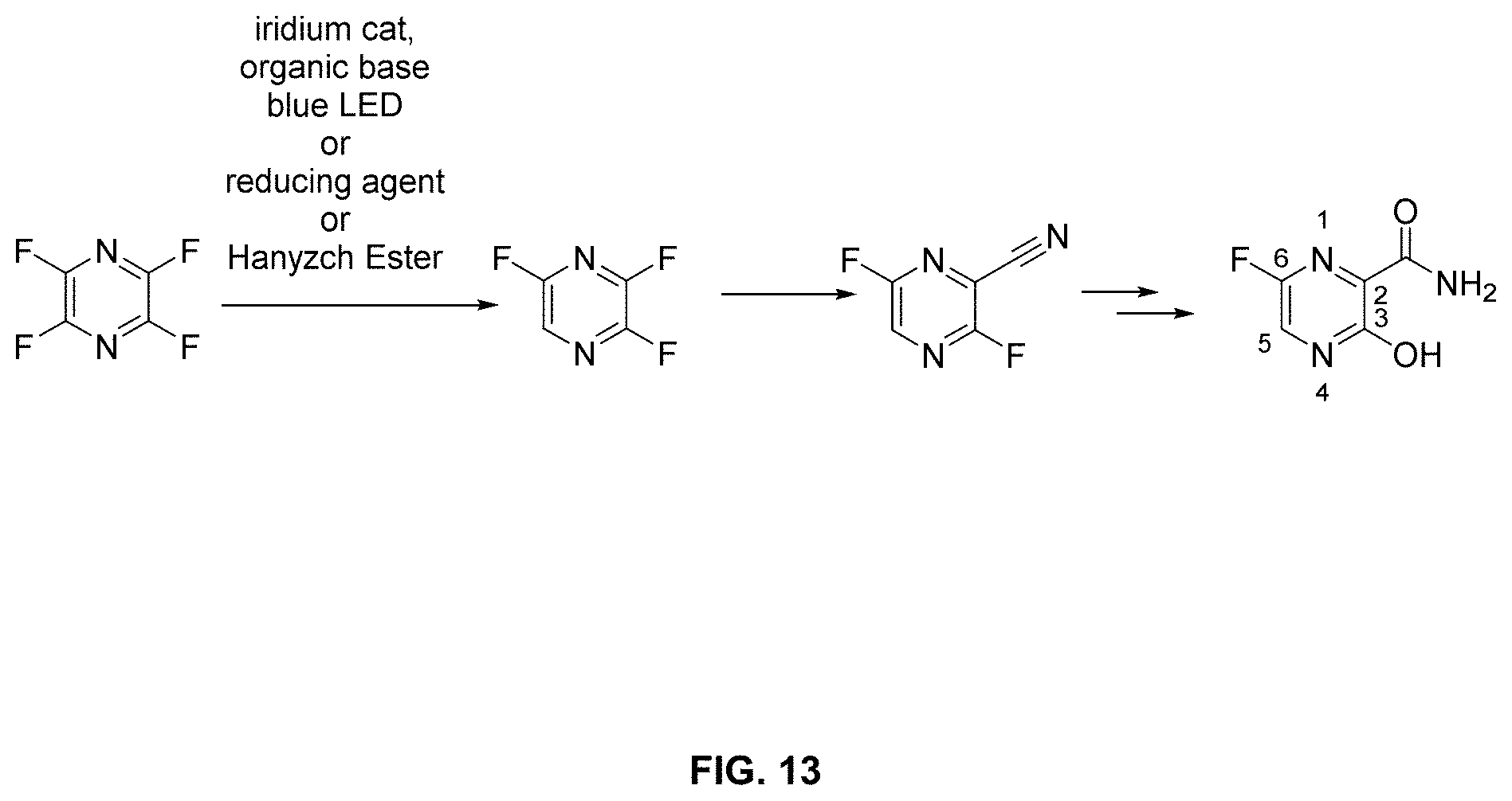 Patent US11780817 Figure 13 – Methods for preparing Favipiravir