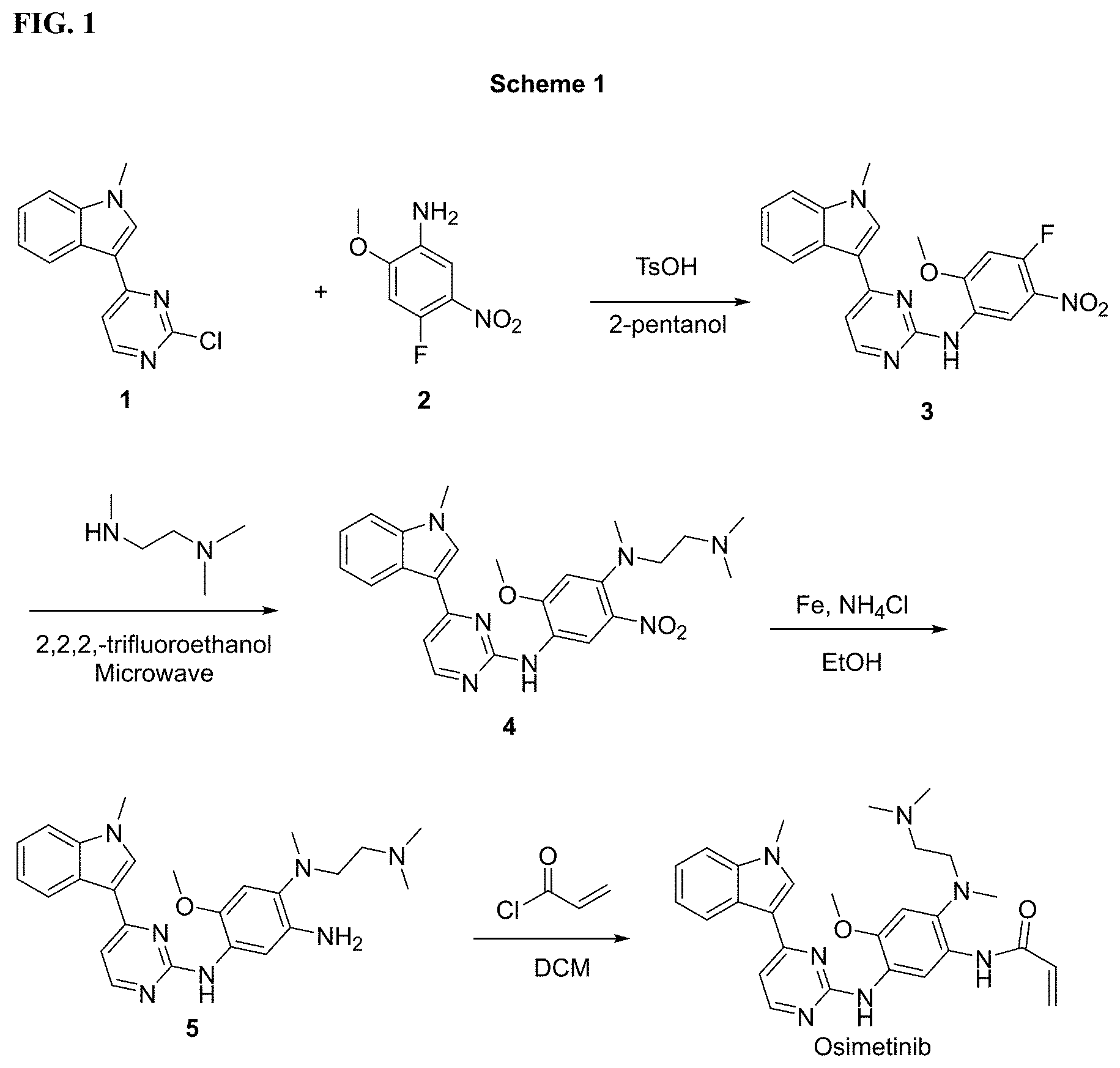 Patent US11780824 Figure 1 – Process for preparing osimertinib or a salt thereof