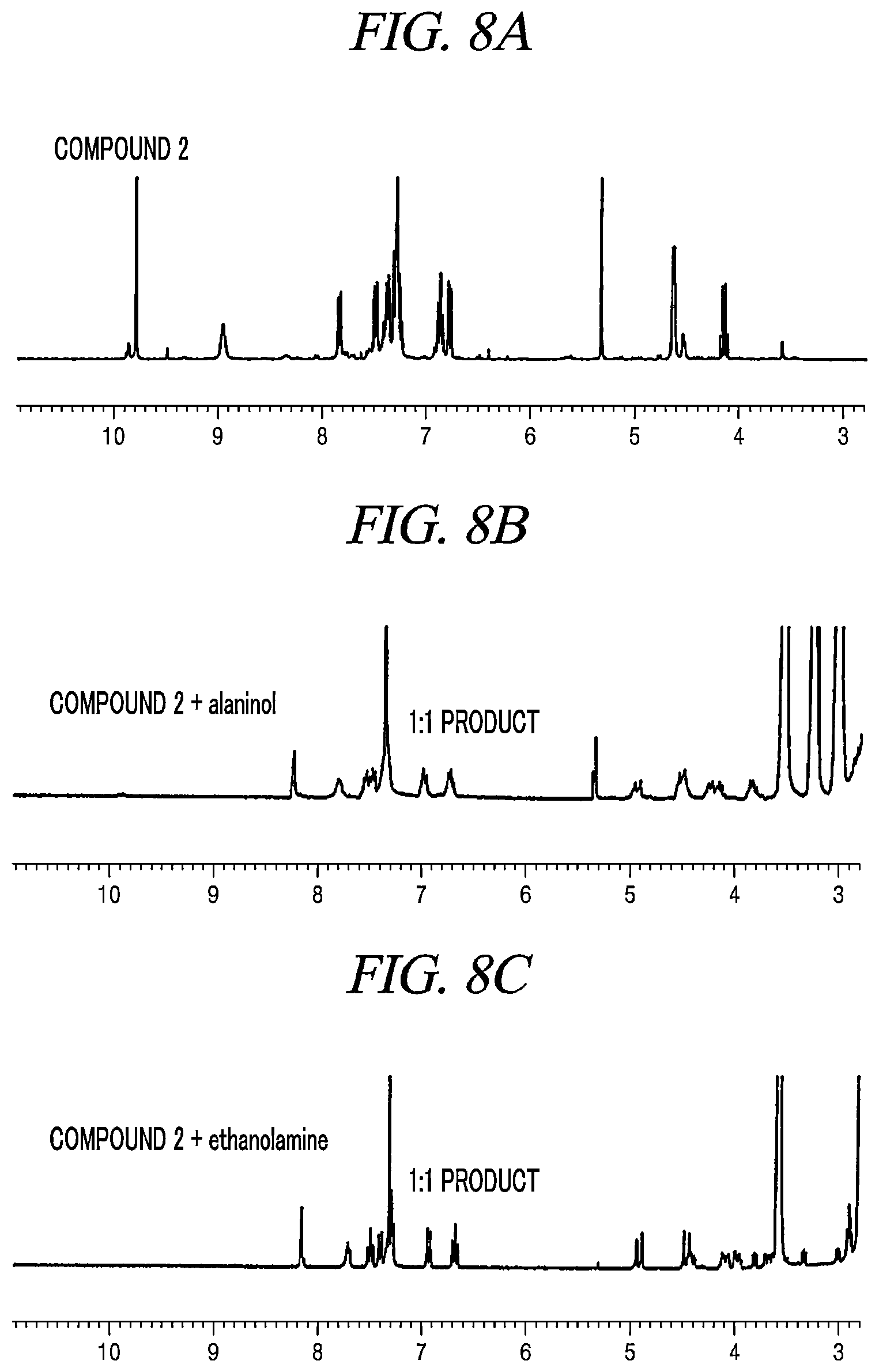 Patent US11780857 Figure 11 – Probe compounds for amino alcohols, and simultaneous fluorescence and circular dichroism analysis method