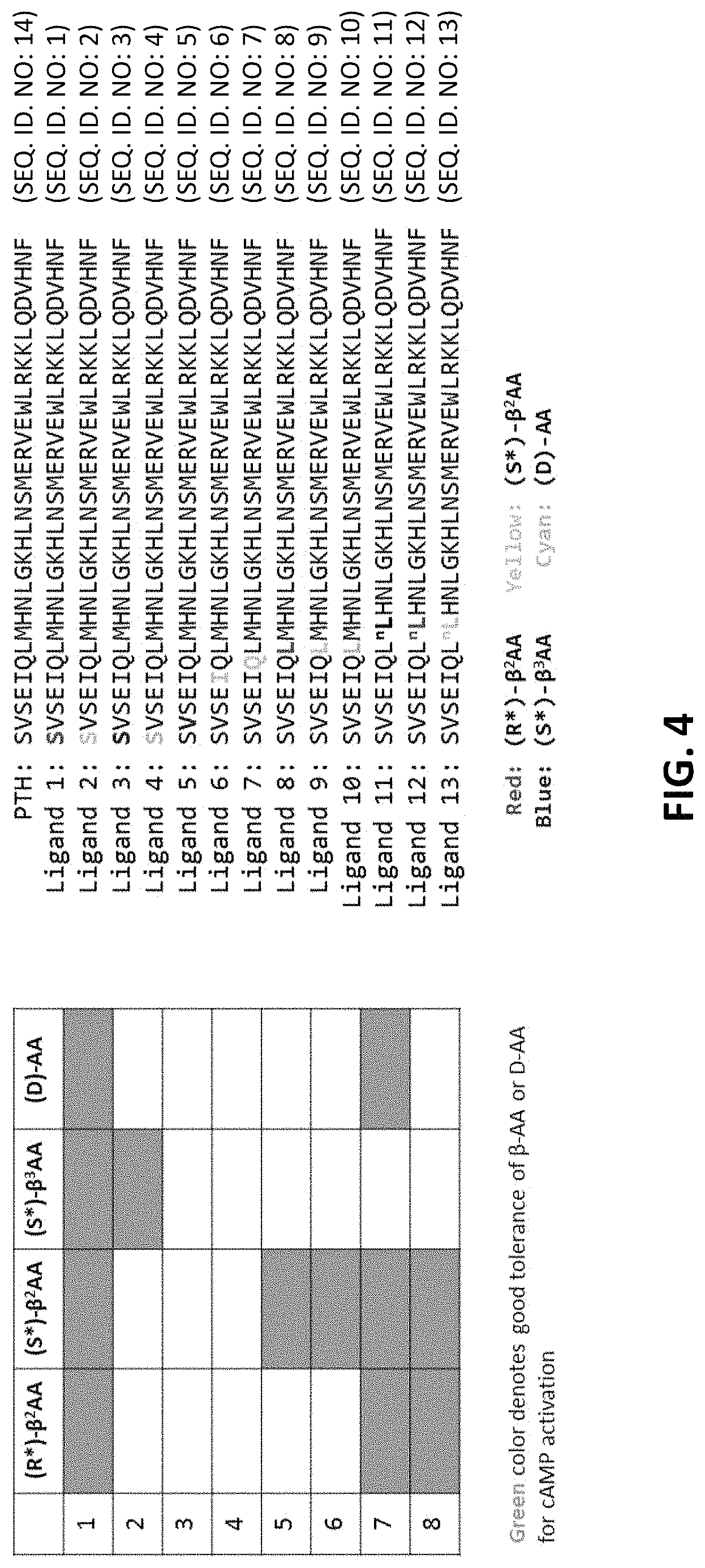 Patent US11780901 Figure 4 – Analogues of parathyroid hormone (1-34) that function as agonists of the parathyroid hormone receptor-1 and display modified activity profiles
