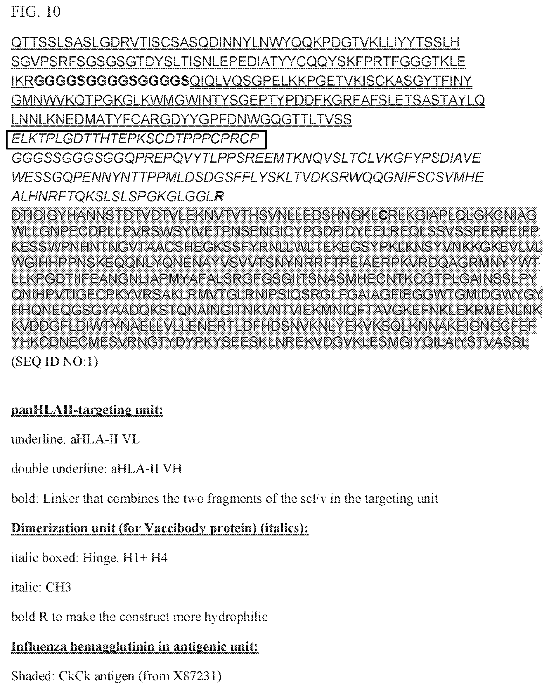 Patent US11780924 Figure 10 – HLA binding vaccine moieties and uses thereof