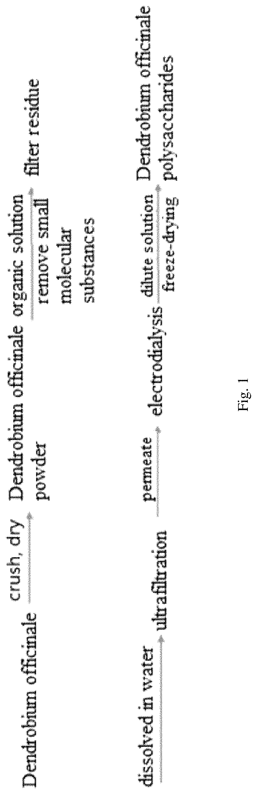 Patent US11780936 Figure 1 – Method for extracting and purifying Dendrobium officinale polysaccharides