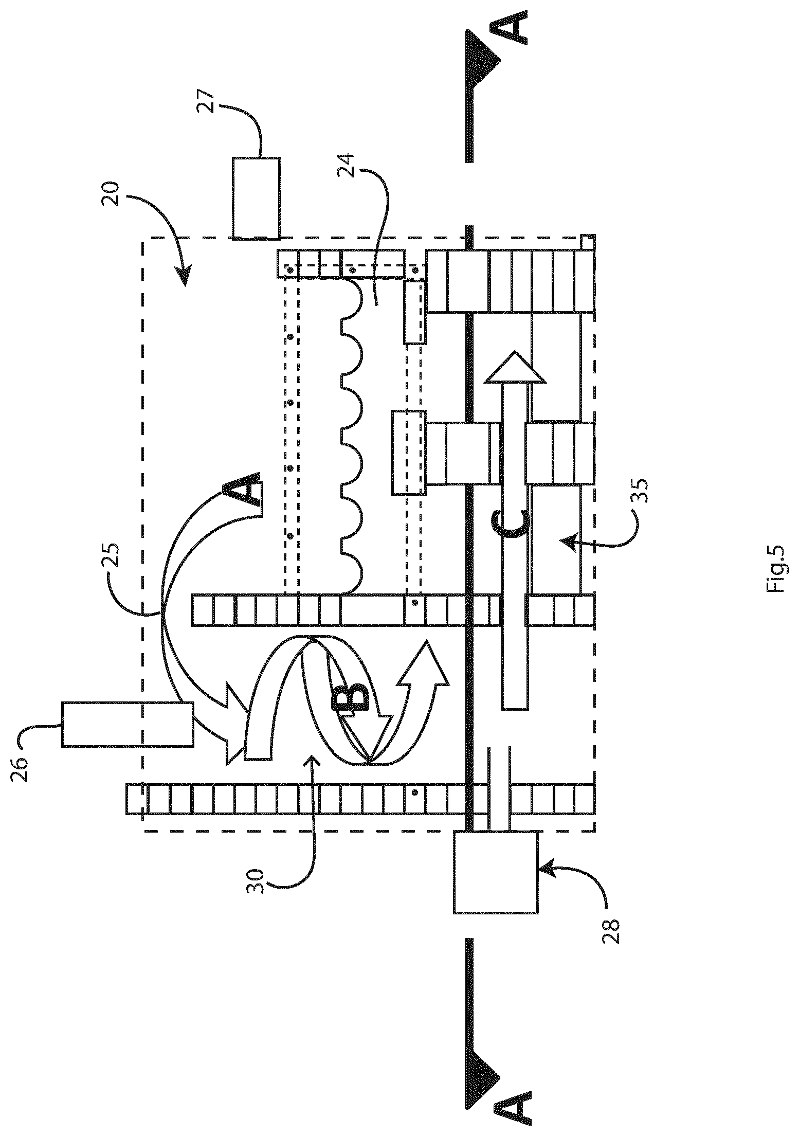 Patent US11781080 Figure 5 – Gasification apparatus with controller for negative pressure