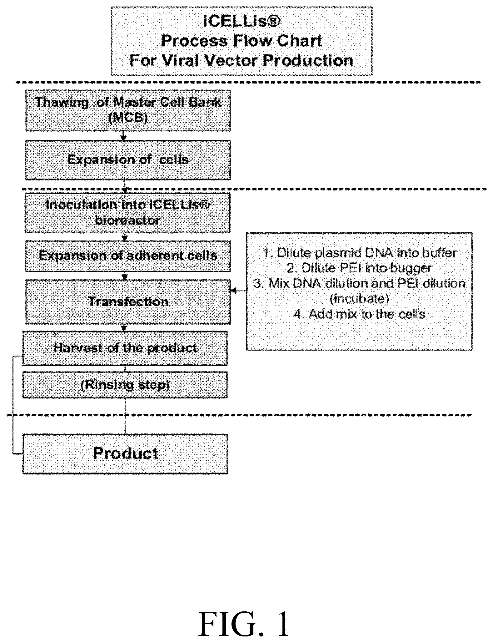 Patent US11781102 — Large-scale PEI-mediated plasmid transfection — Figure 1