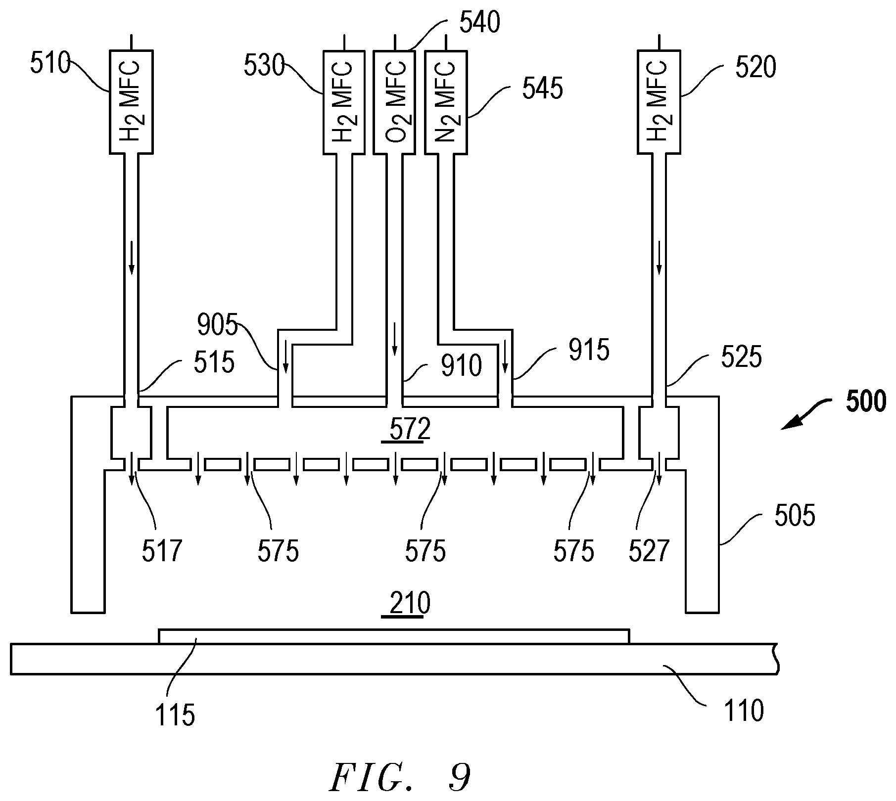 Patent US11781220 Figure 6 – Multiple zone gas injection for control of gas phase radicals