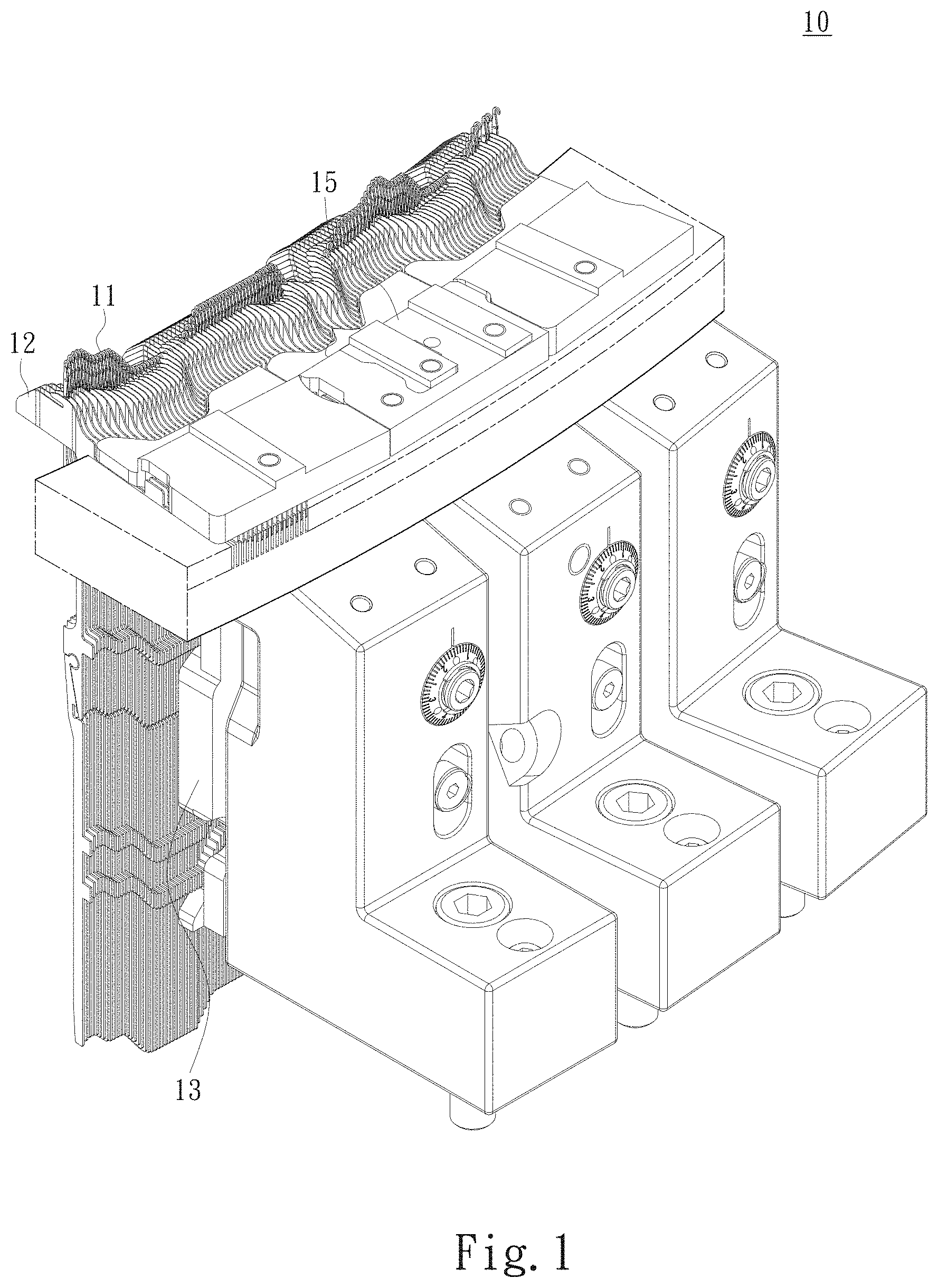 Patent US11781253 Figure 1 – Circular knitting machine structure