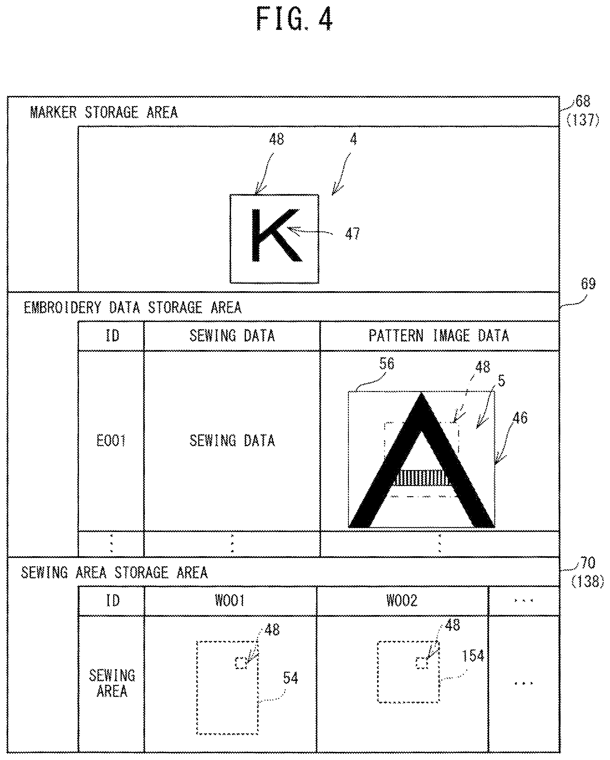Patent US11781255 Figure 4 – Non-transitory computer-readable storage medium, embroidery pattern displaying device, and method