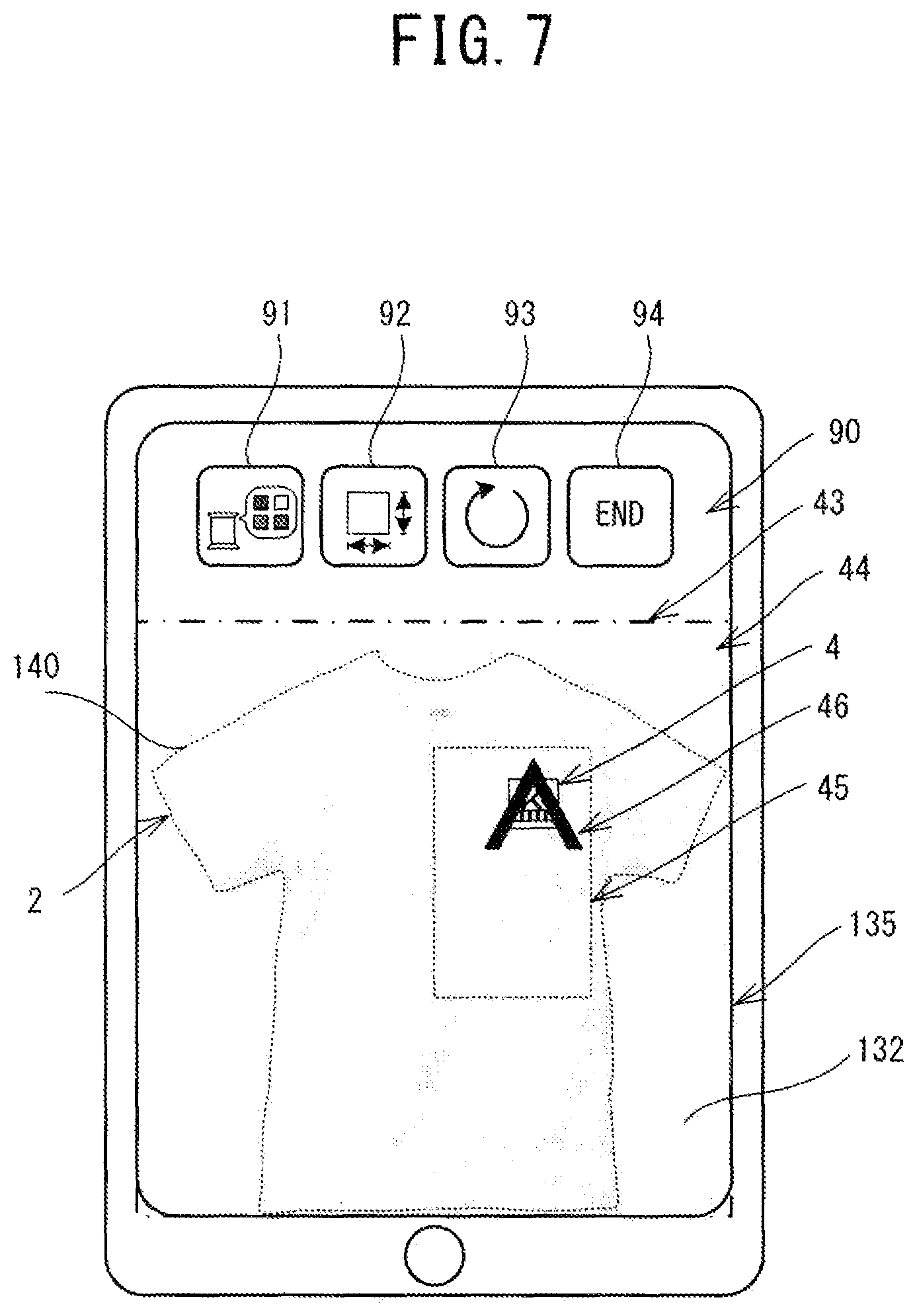 Patent US11781255 Figure 7 – Non-transitory computer-readable storage medium, embroidery pattern displaying device, and method