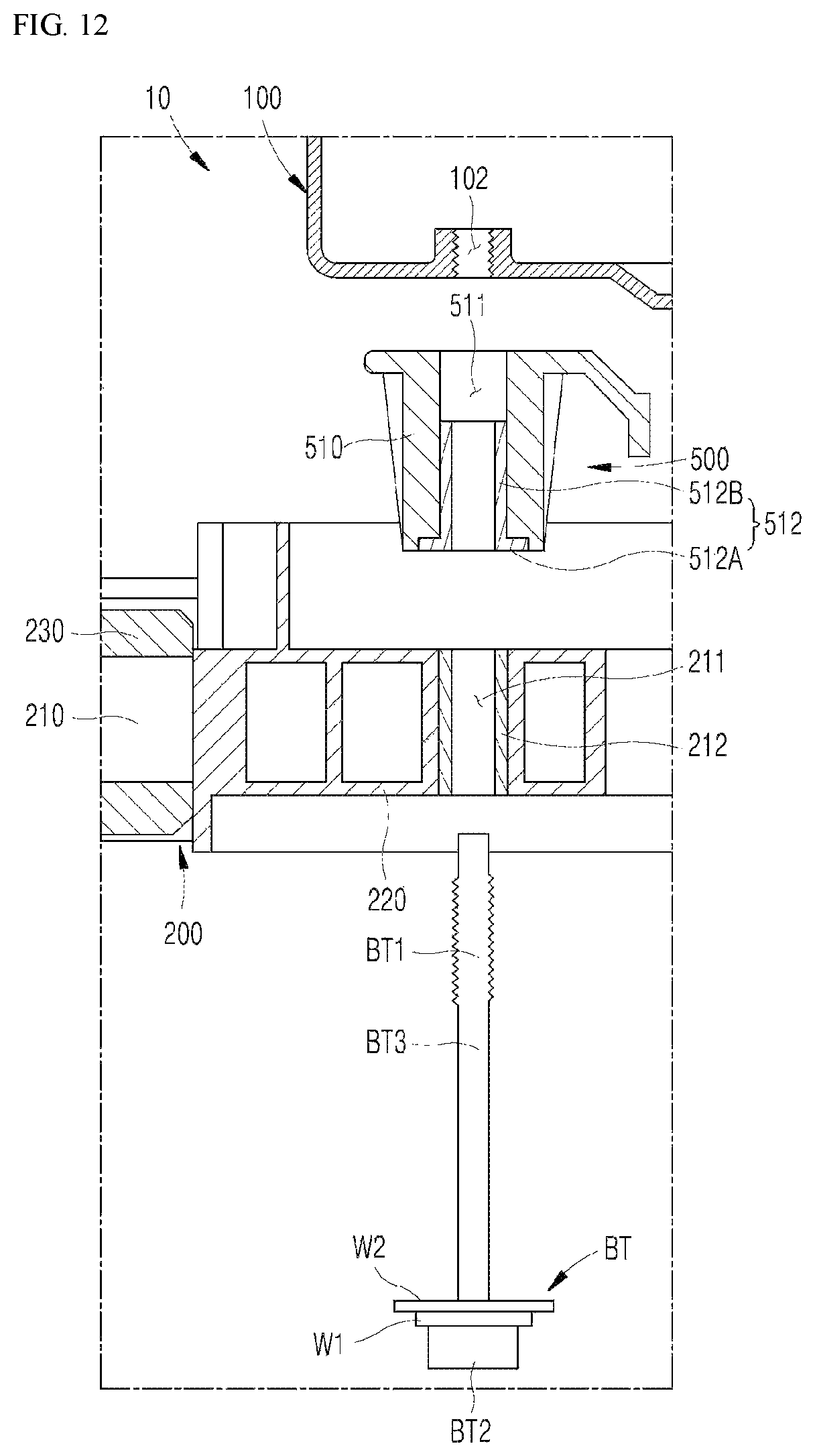 Patent US11781262 Figure 12 – Driving part assembly and top-loader washer thereof
