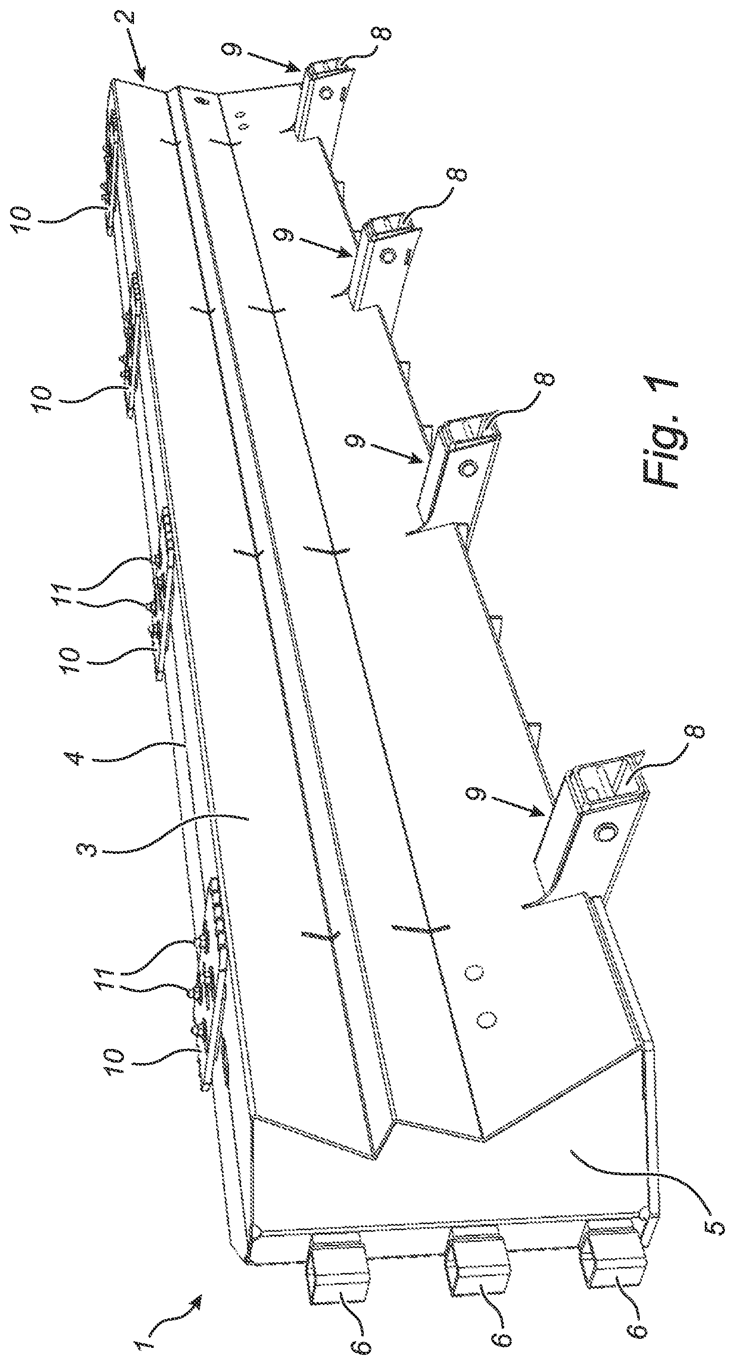 Patent US11781274 Figure 1 – Roadblock for temporary installation to block traffic and/or as a security precaution