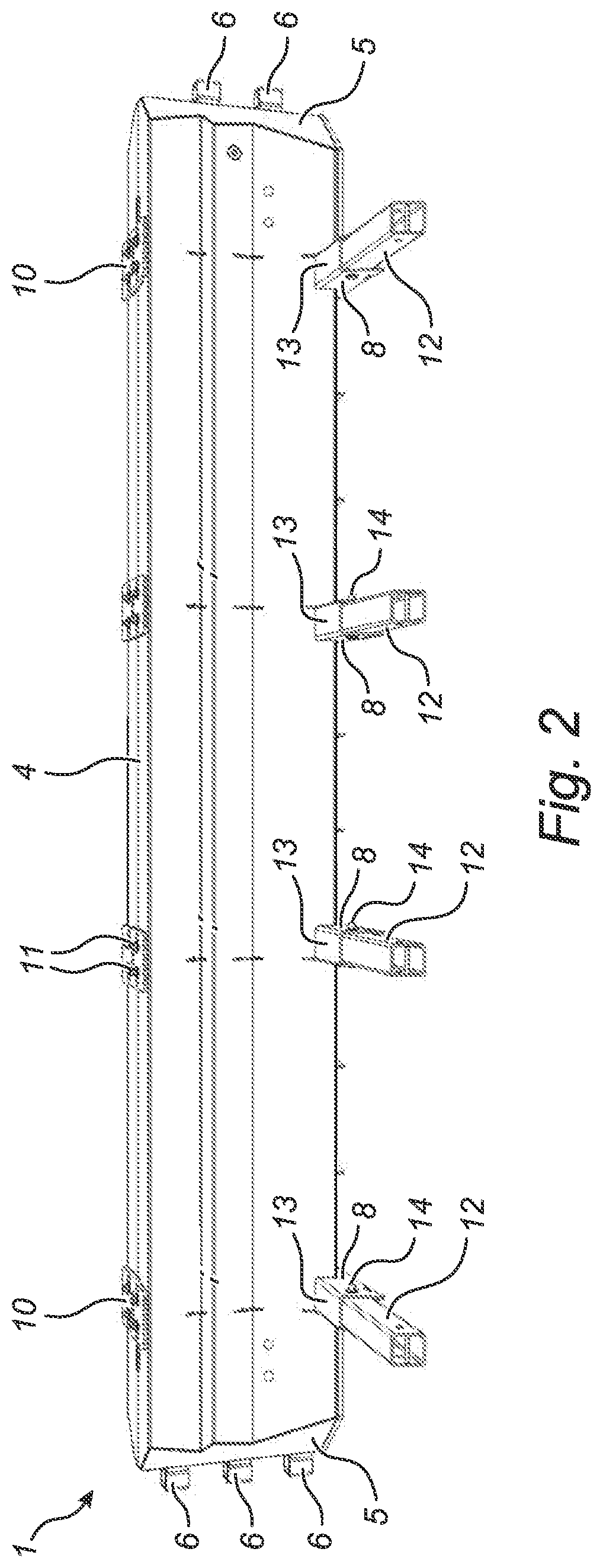 Patent US11781274 Figure 2 – Roadblock for temporary installation to block traffic and/or as a security precaution
