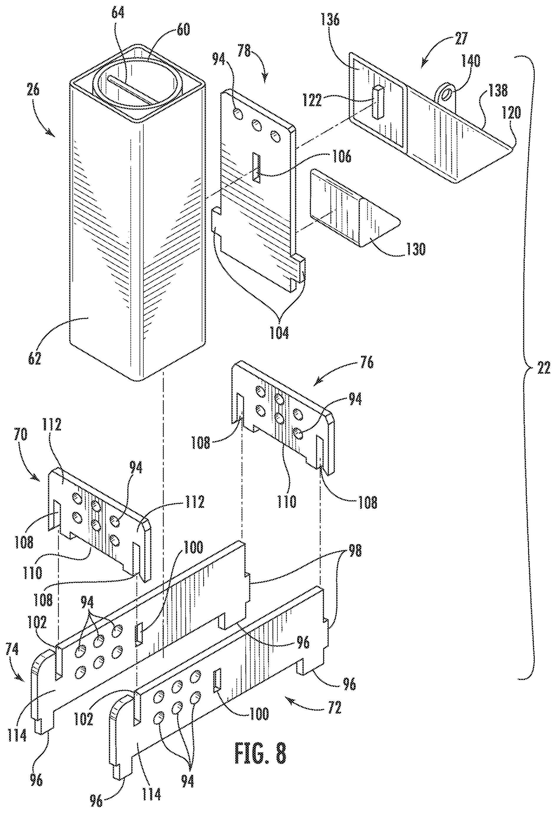 Patent US11781276 Figure 6 – Shallow-mount braced-post barrier