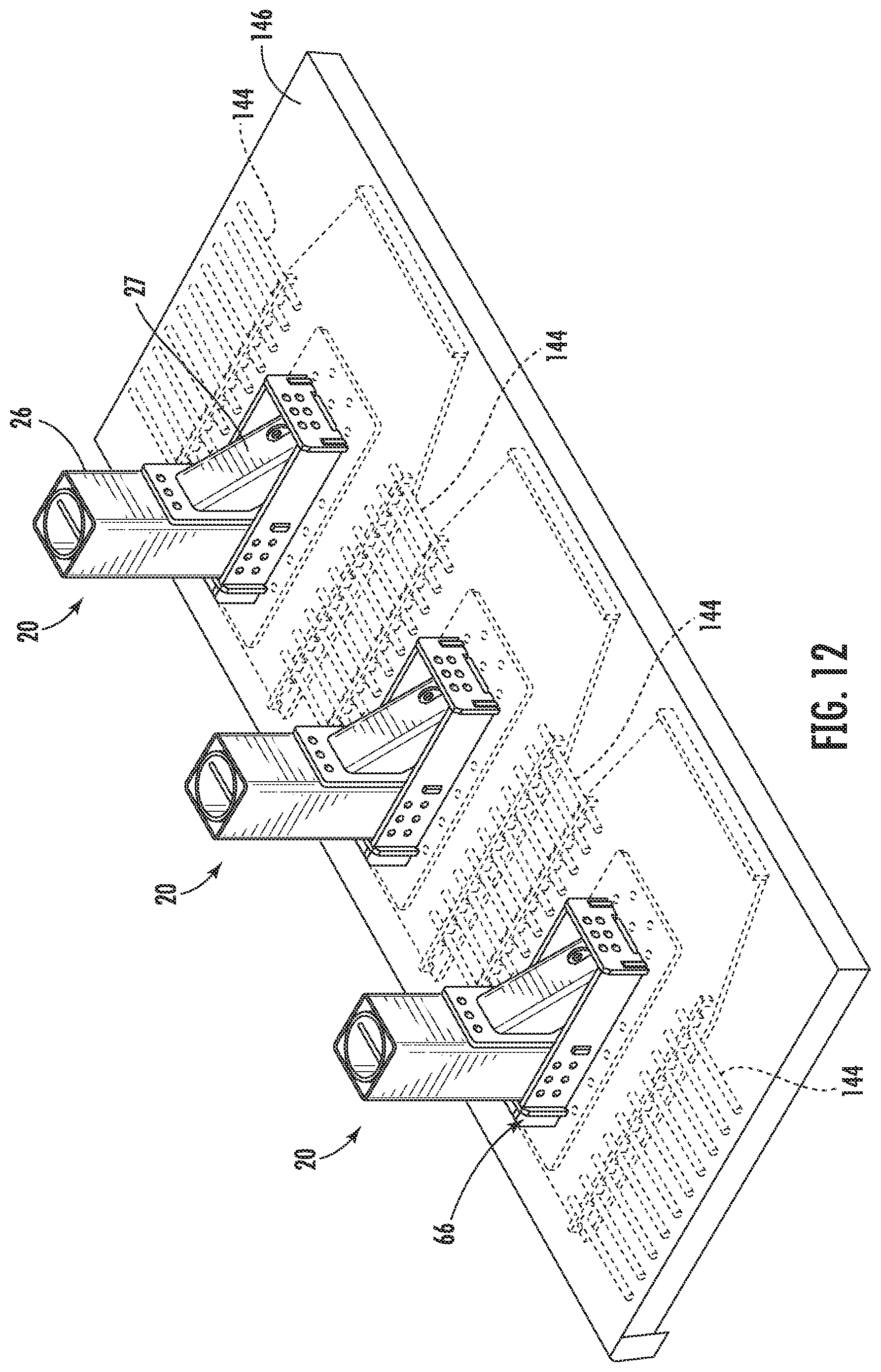 Patent US11781276 Figure 9 – Shallow-mount braced-post barrier