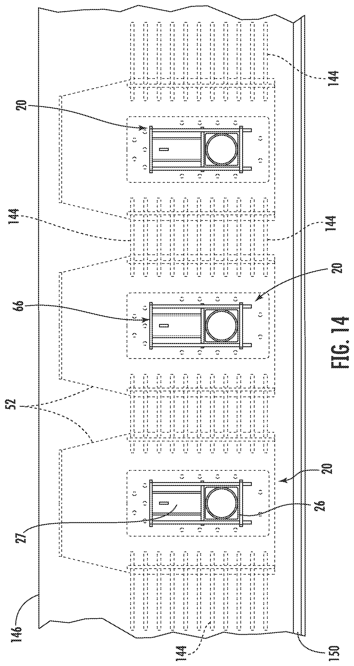 Patent US11781276 Figure 11 – Shallow-mount braced-post barrier