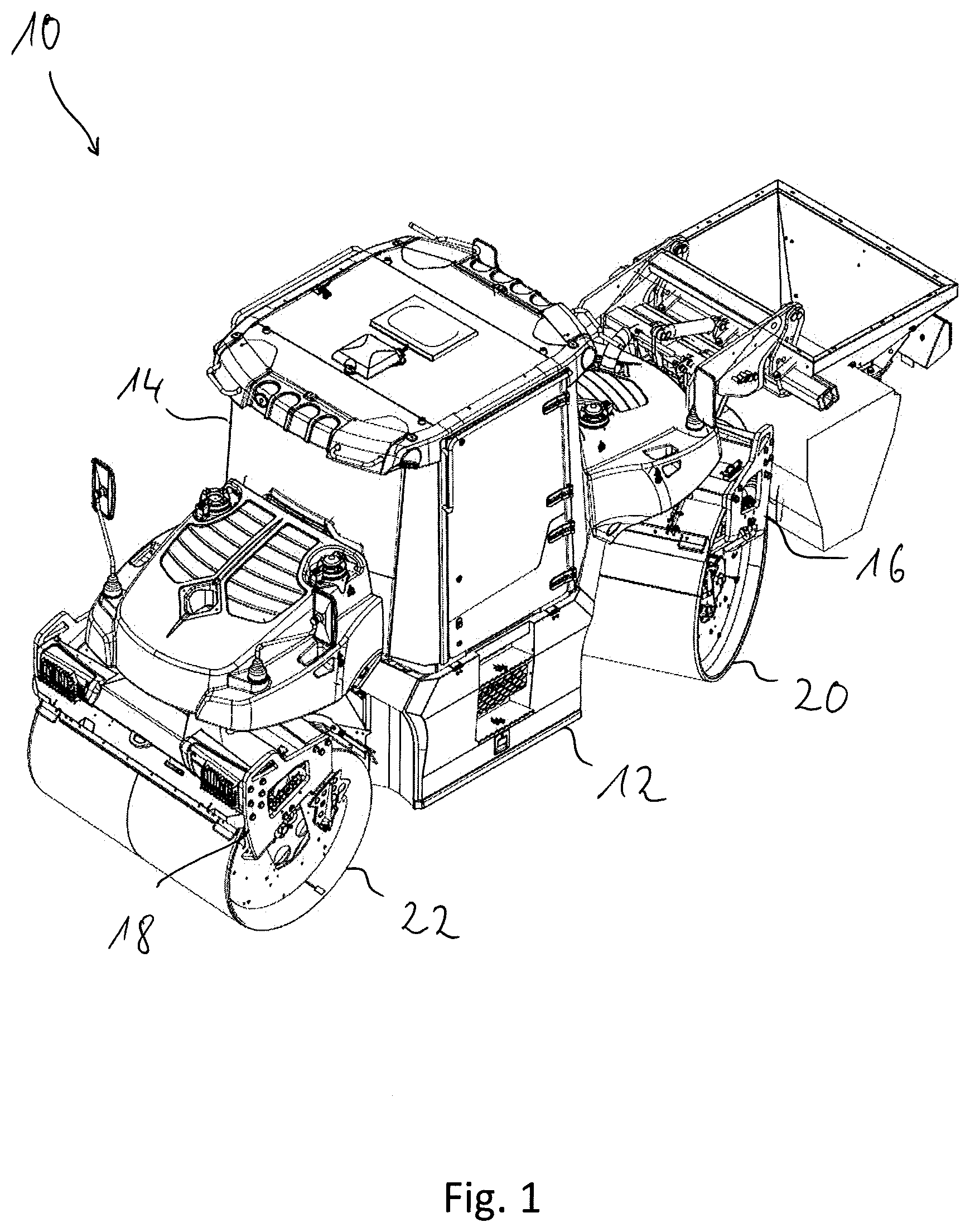 Patent US11781278 Figure 1 – Unbalance arrangement for a compactor roller of a soil compactor
