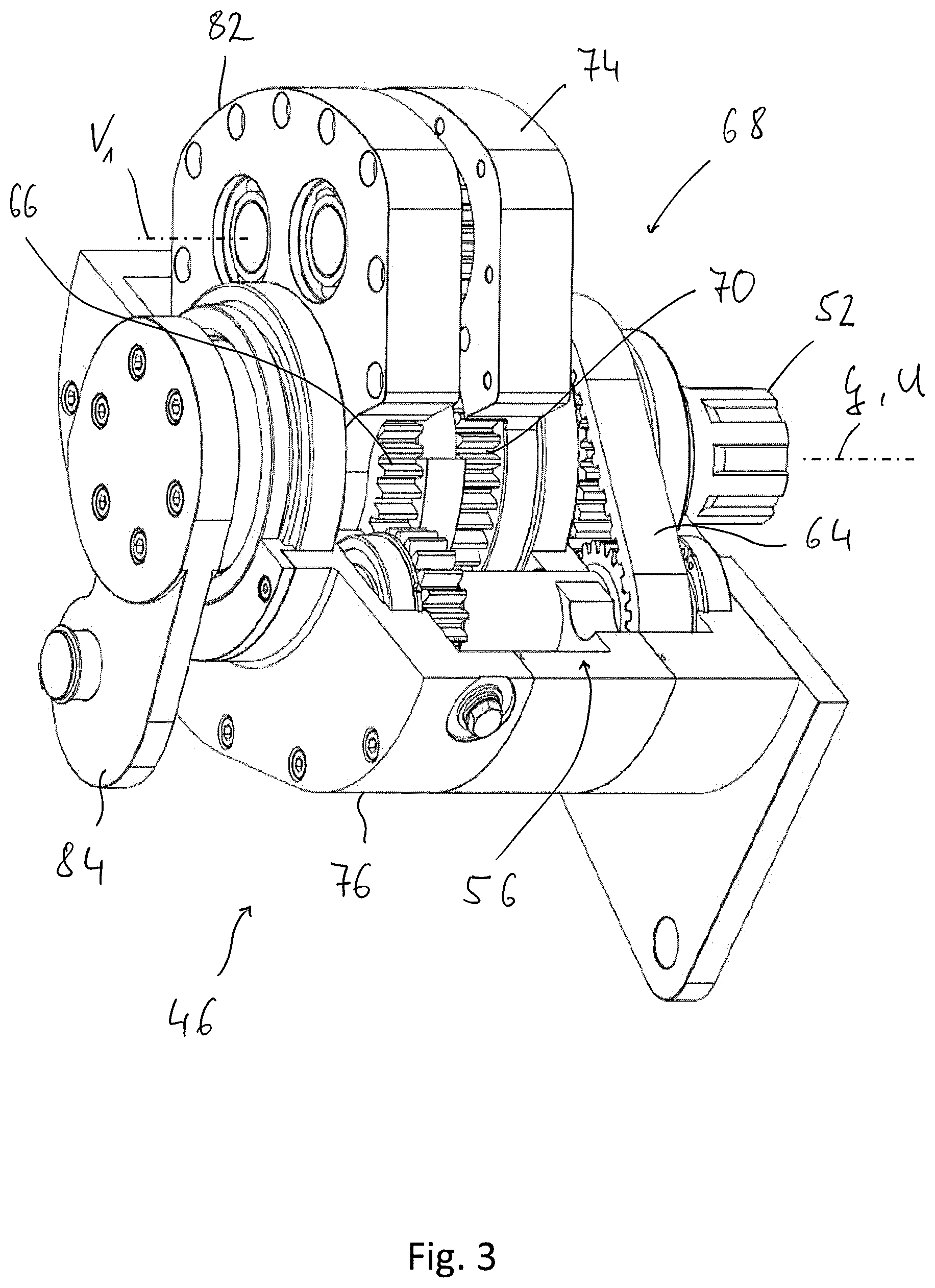 Patent US11781278 Figure 3 – Unbalance arrangement for a compactor roller of a soil compactor