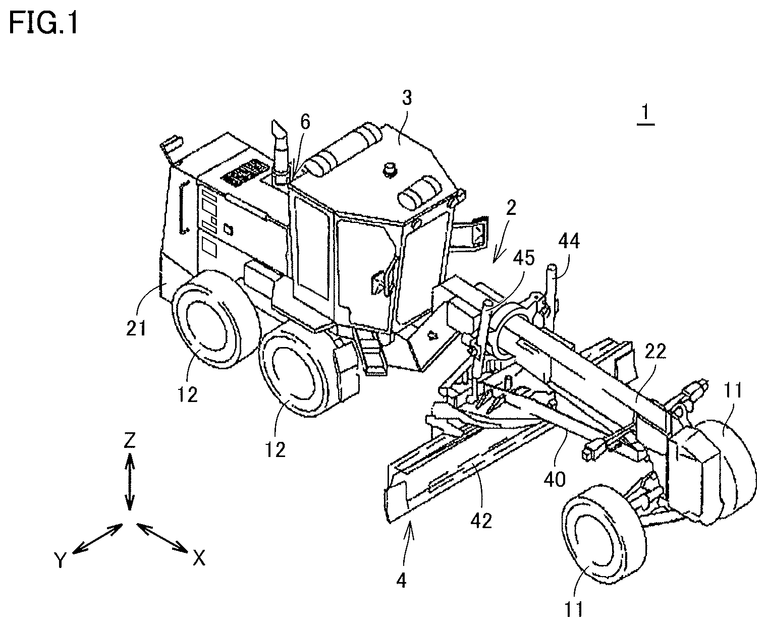 Patent US11781284 — Work vehicle and control method — Figure 1