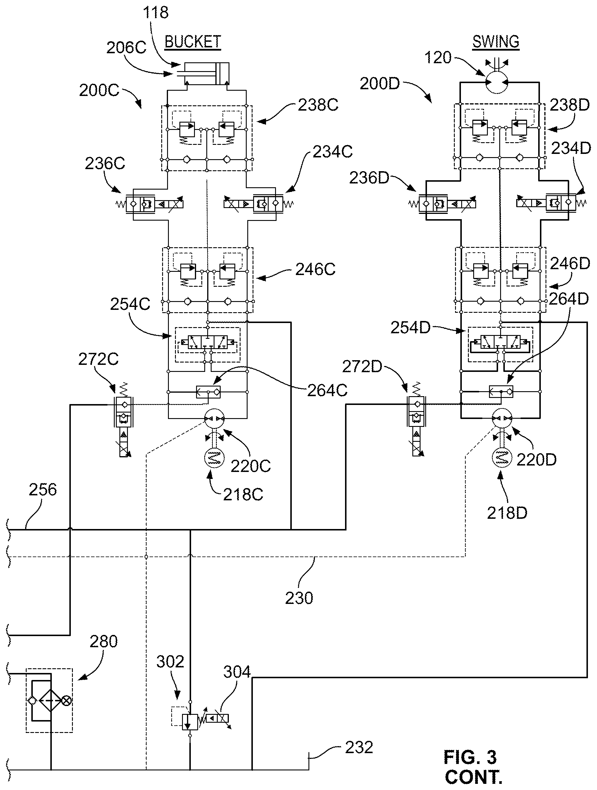 Patent US11781289 Figure 5 – Electro-hydraulic drive system for a machine
