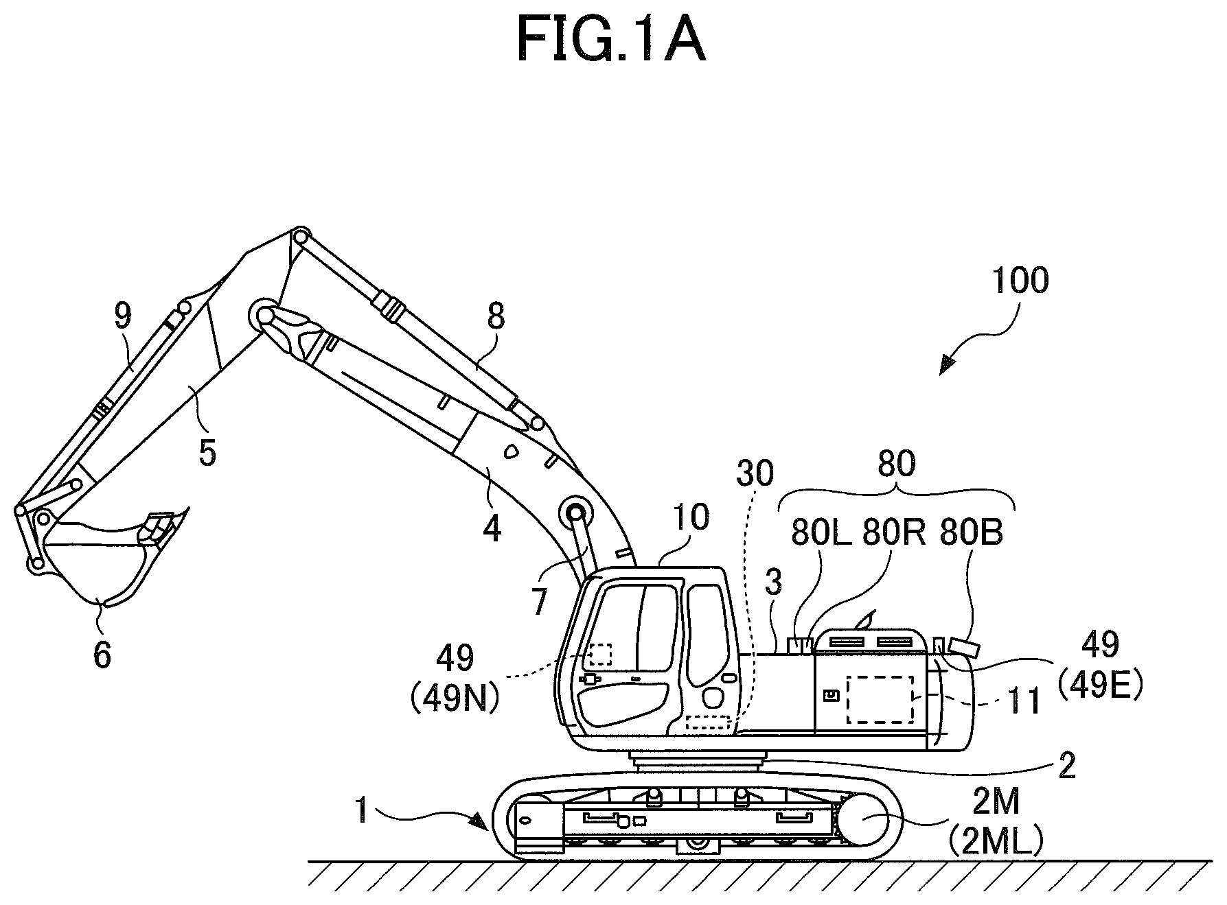 Patent US11781290 Figure 1 – Shovel and output device of shovel