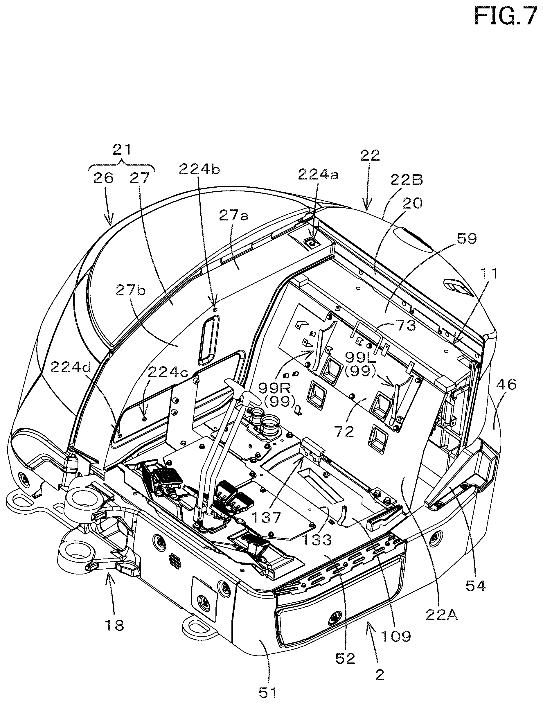 Patent US11781291 Figure 7 – Working machine and manufacturing method of the same