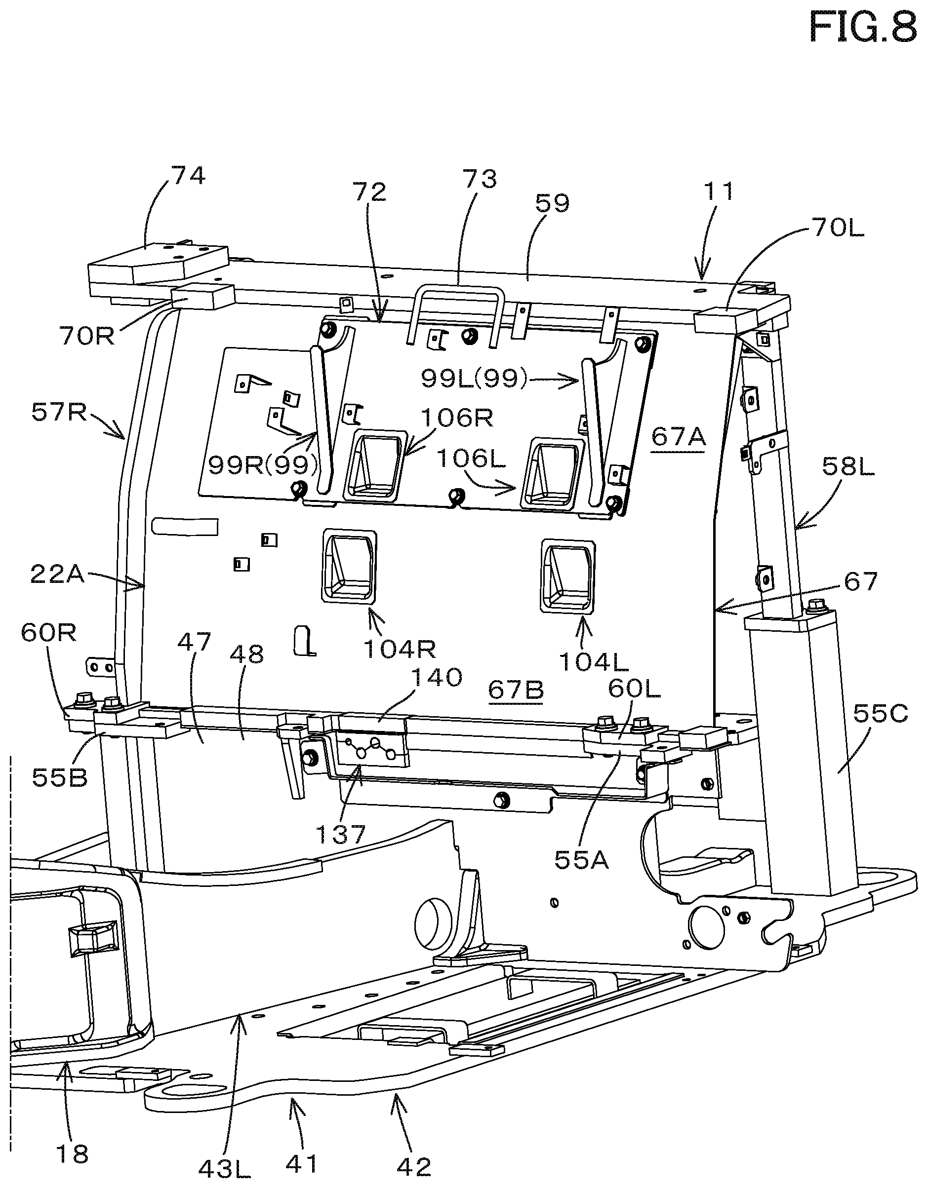 Patent US11781291 Figure 8 – Working machine and manufacturing method of the same
