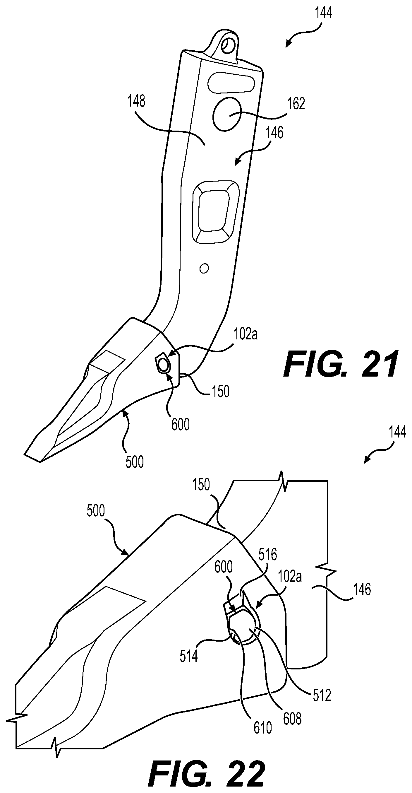 Patent US11781293 Figure 12 – Retention system for motor grader bits