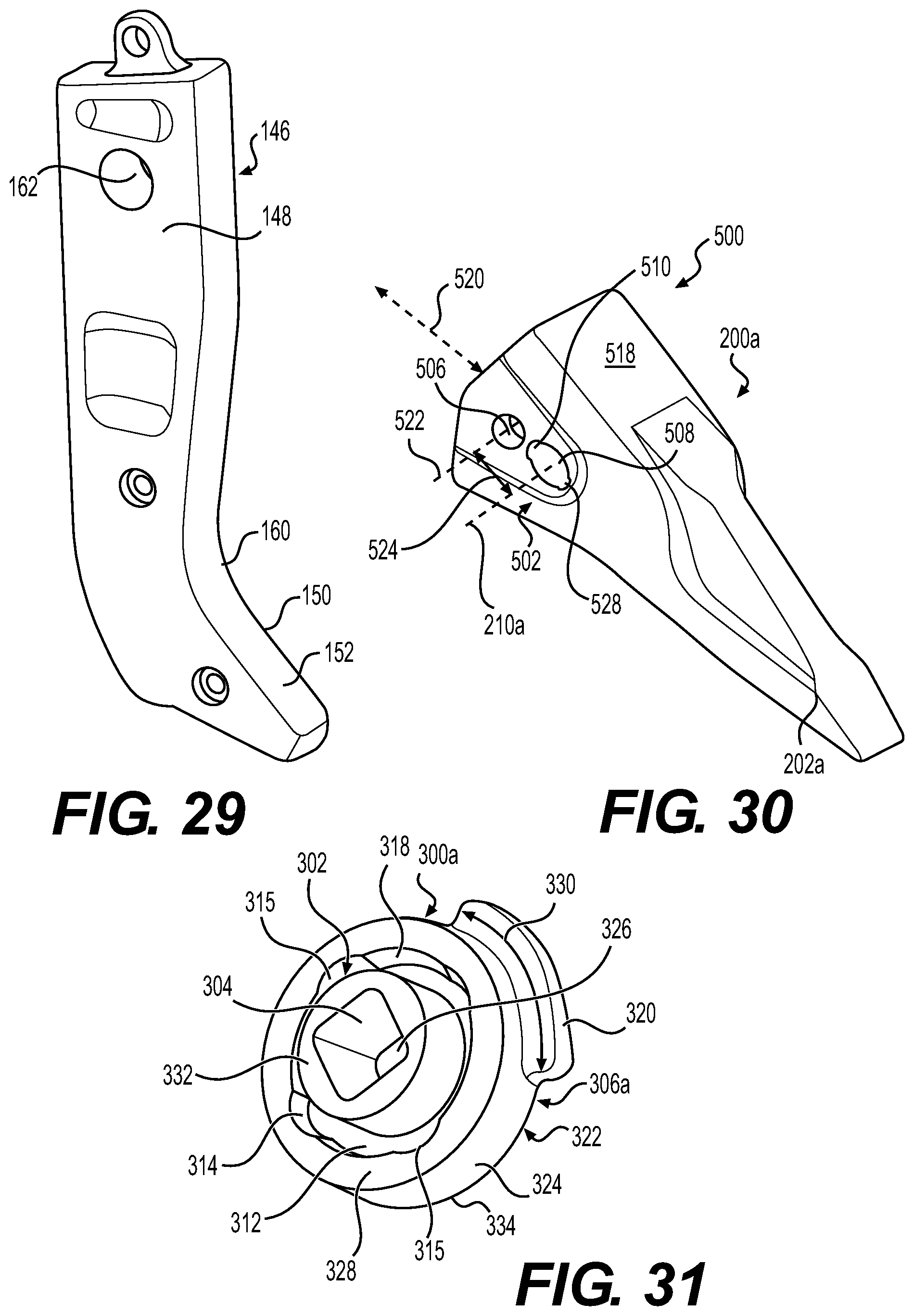 Patent US11781293 Figure 17 – Retention system for motor grader bits