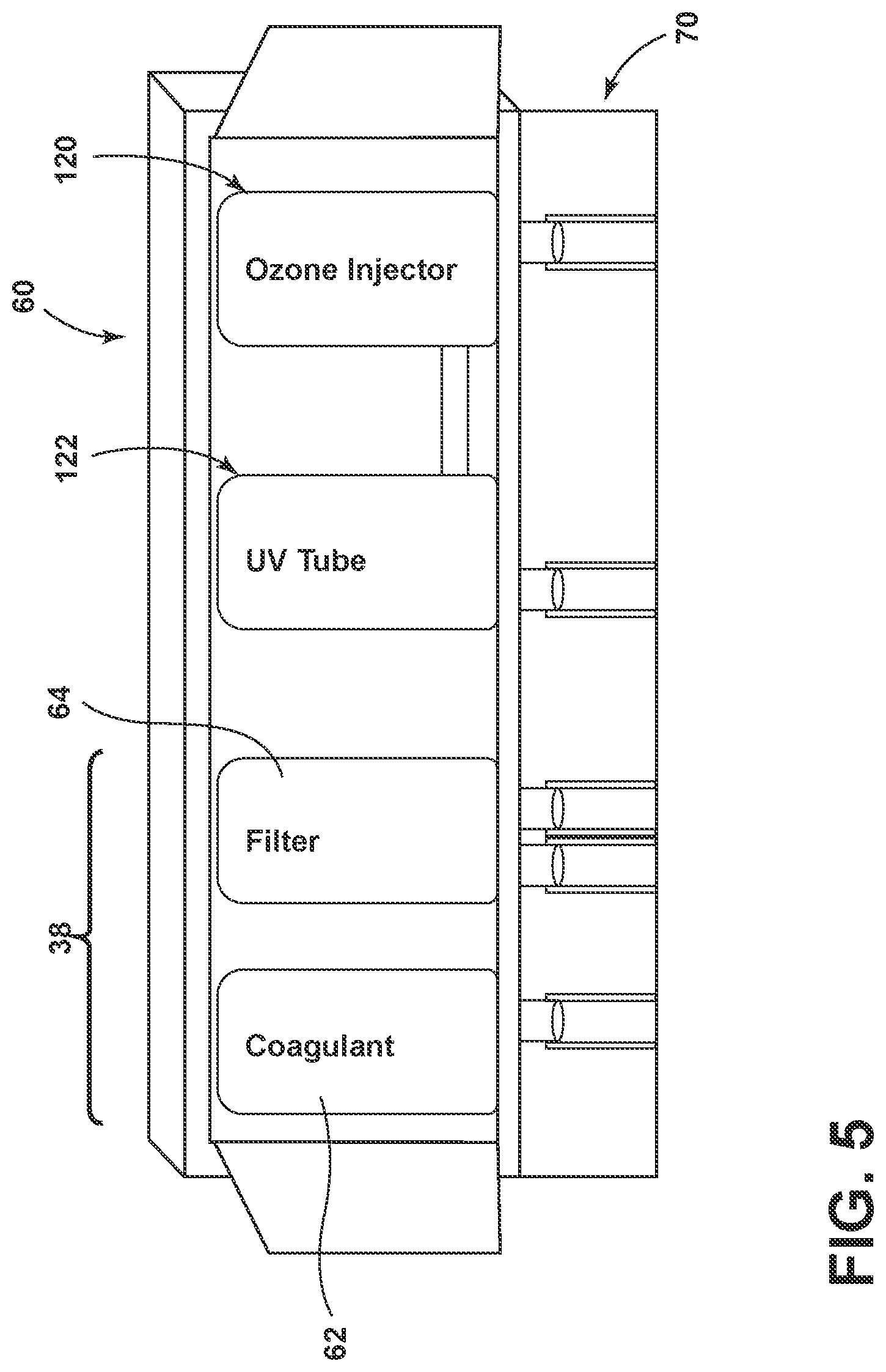 Patent US11781294 Figure 4 – Water reclamation system for household use having a removable sanitizing module