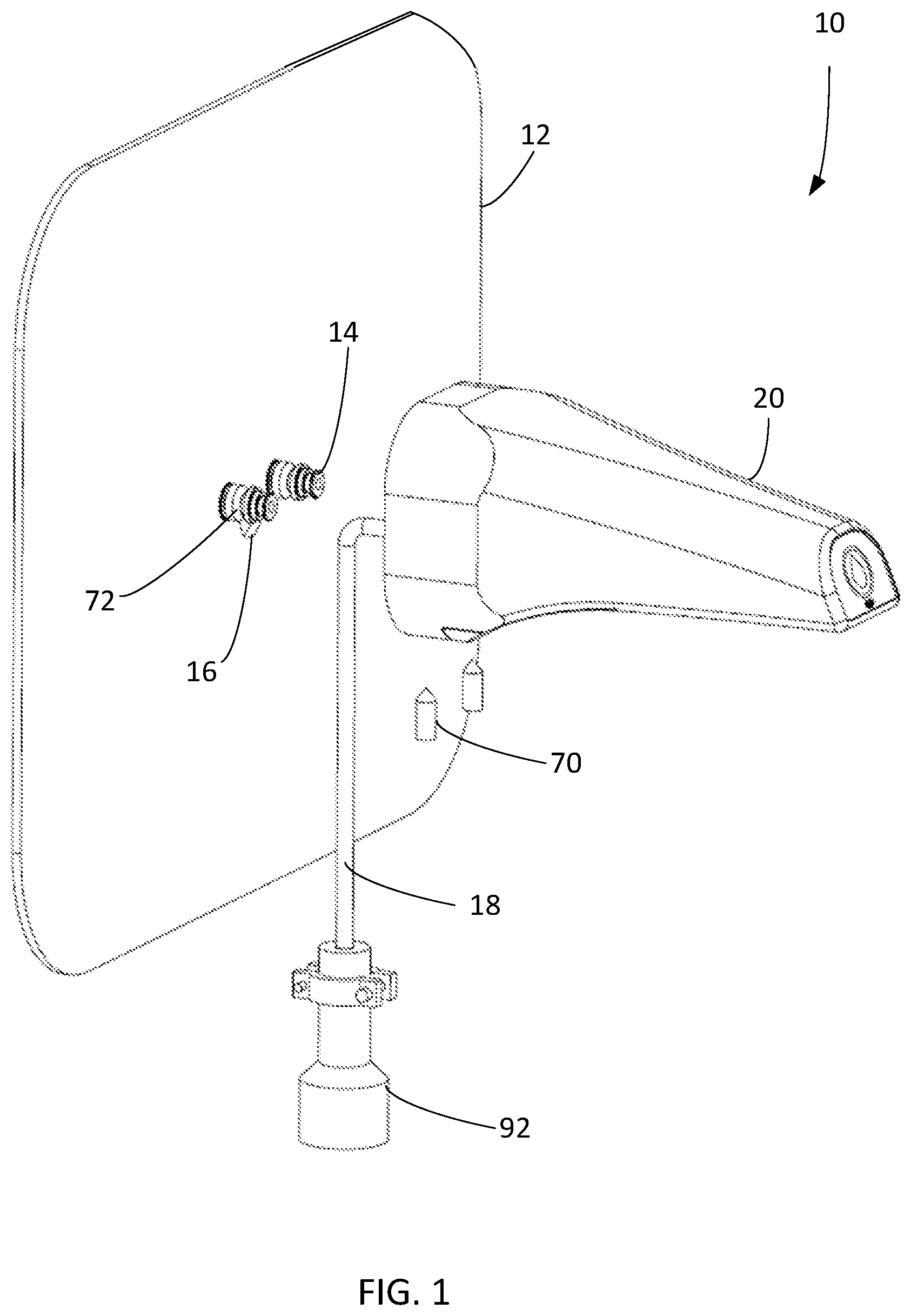 Patent US11781299 Figure 1 – Touchless faucet