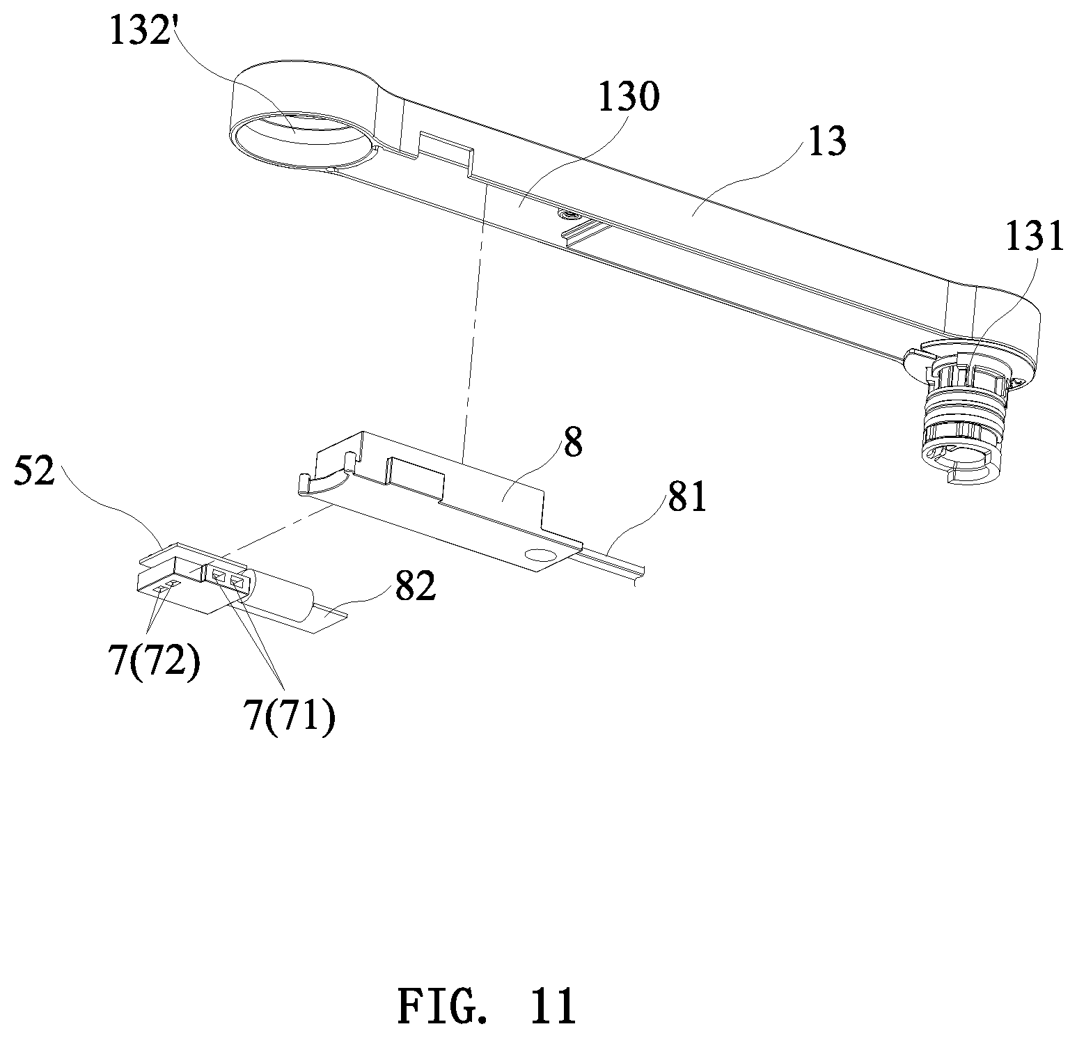 Patent US11781300 Figure 11 – Electronic pull-out faucet