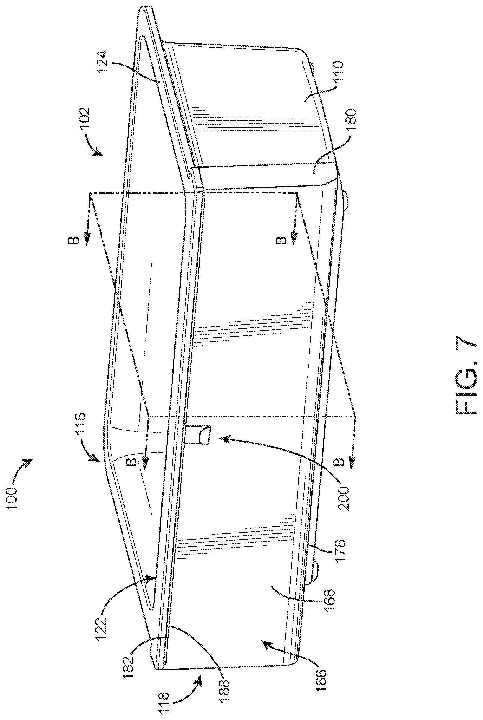 Patent US11781302 Figure 7 – Sink having removable apron and accessory systems