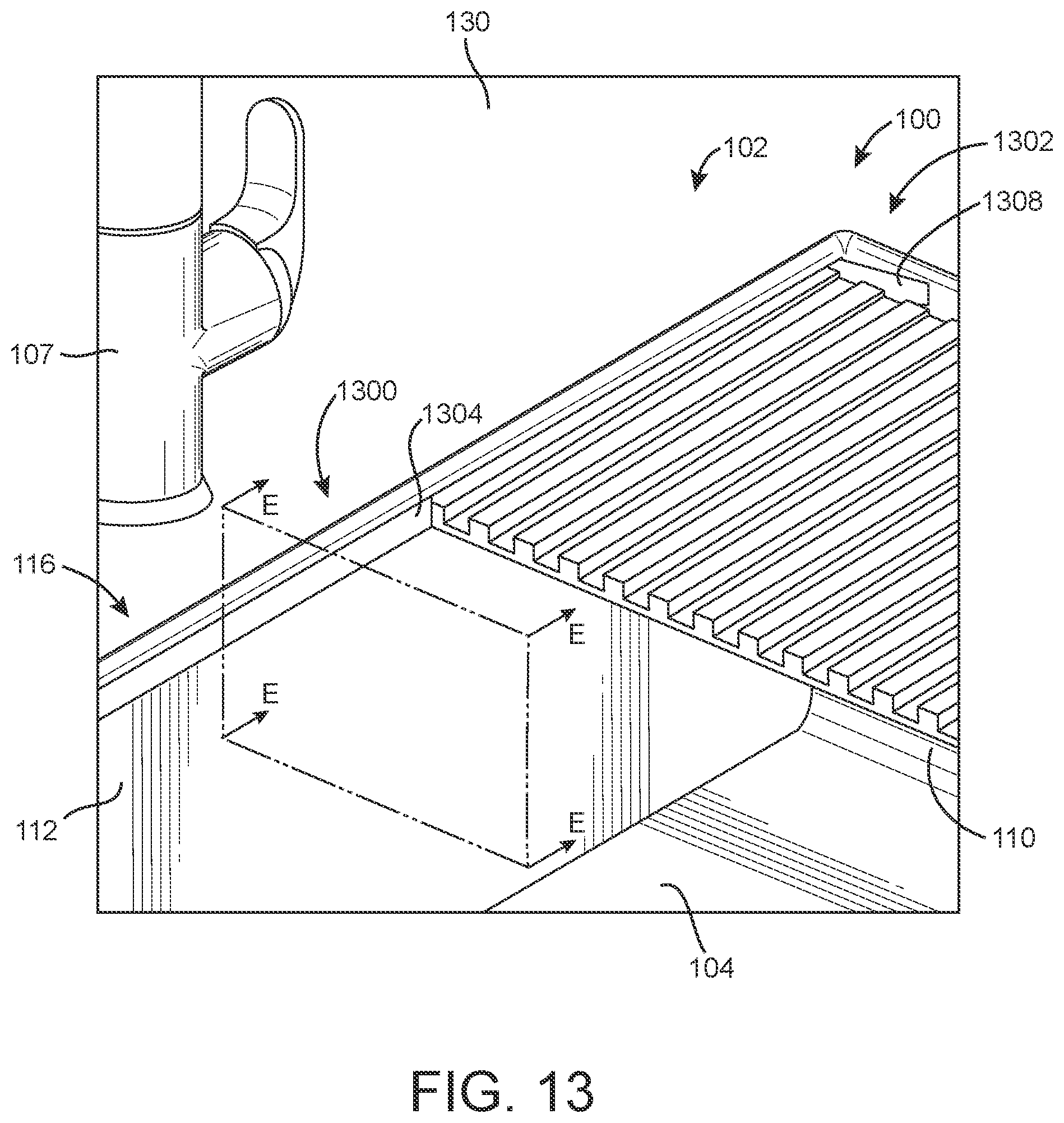 Patent US11781302 Figure 13 – Sink having removable apron and accessory systems