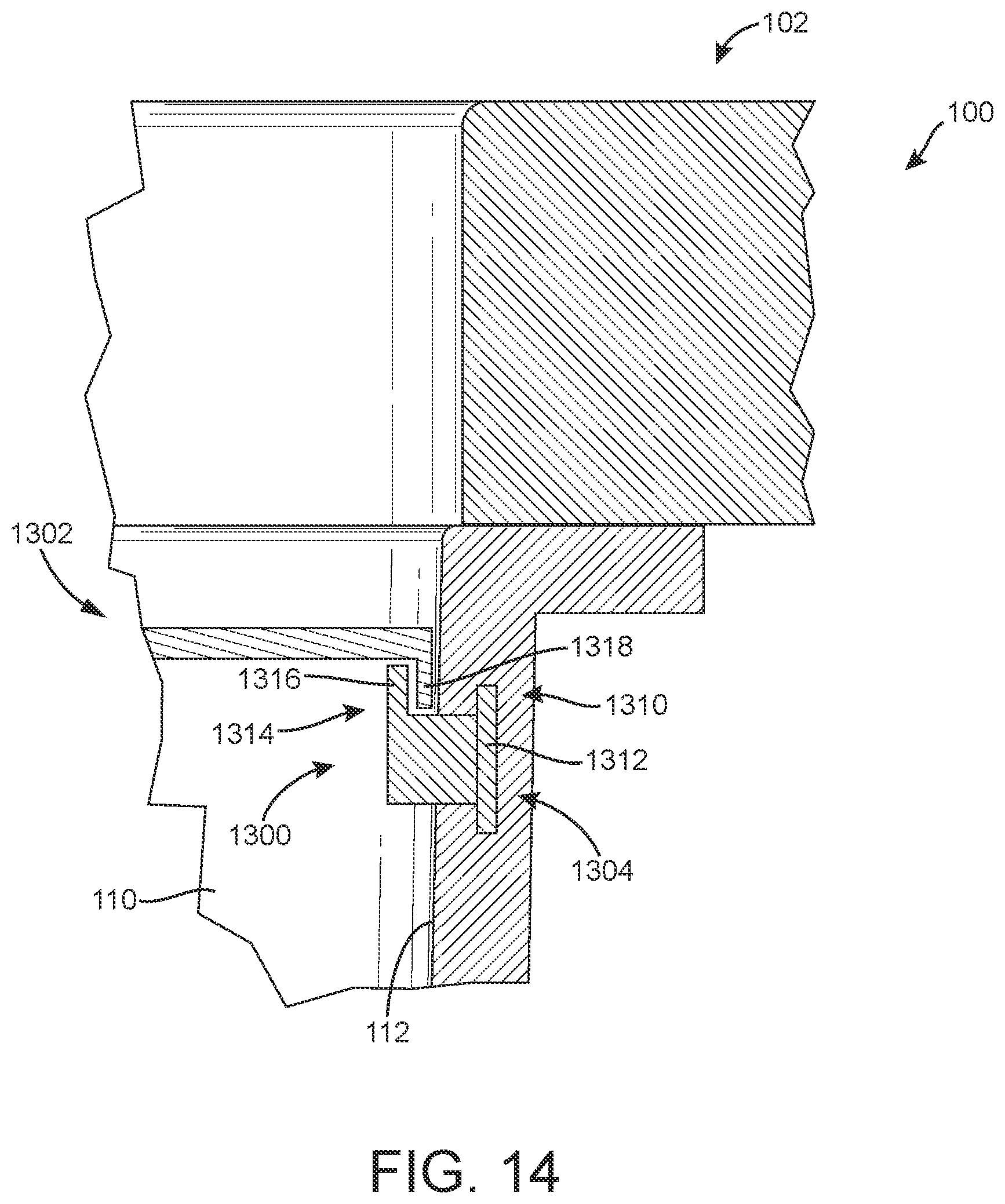 Patent US11781302 Figure 14 – Sink having removable apron and accessory systems