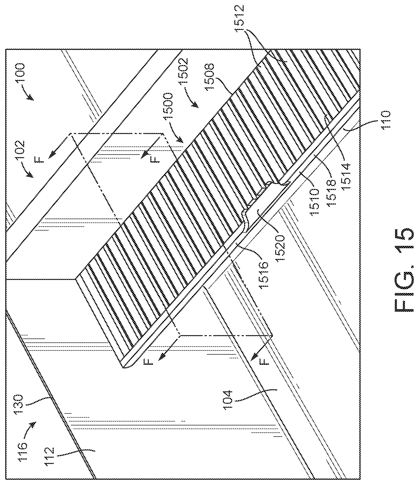 Patent US11781302 Figure 15 – Sink having removable apron and accessory systems