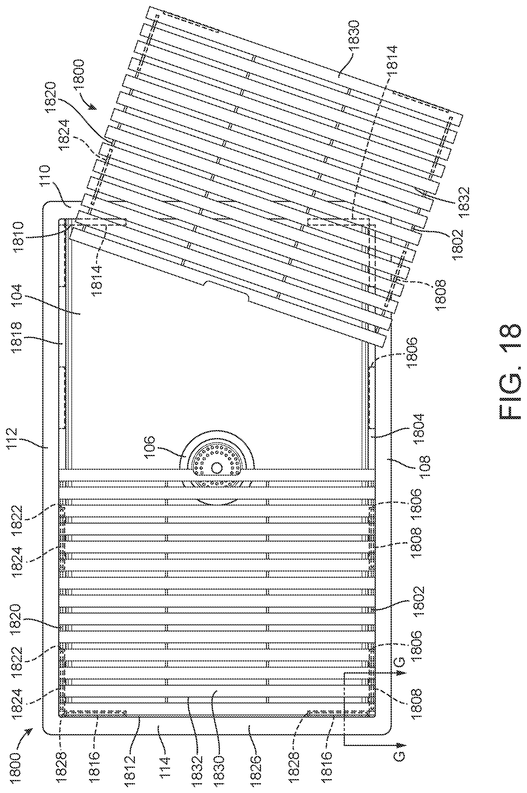 Patent US11781302 Figure 18 – Sink having removable apron and accessory systems