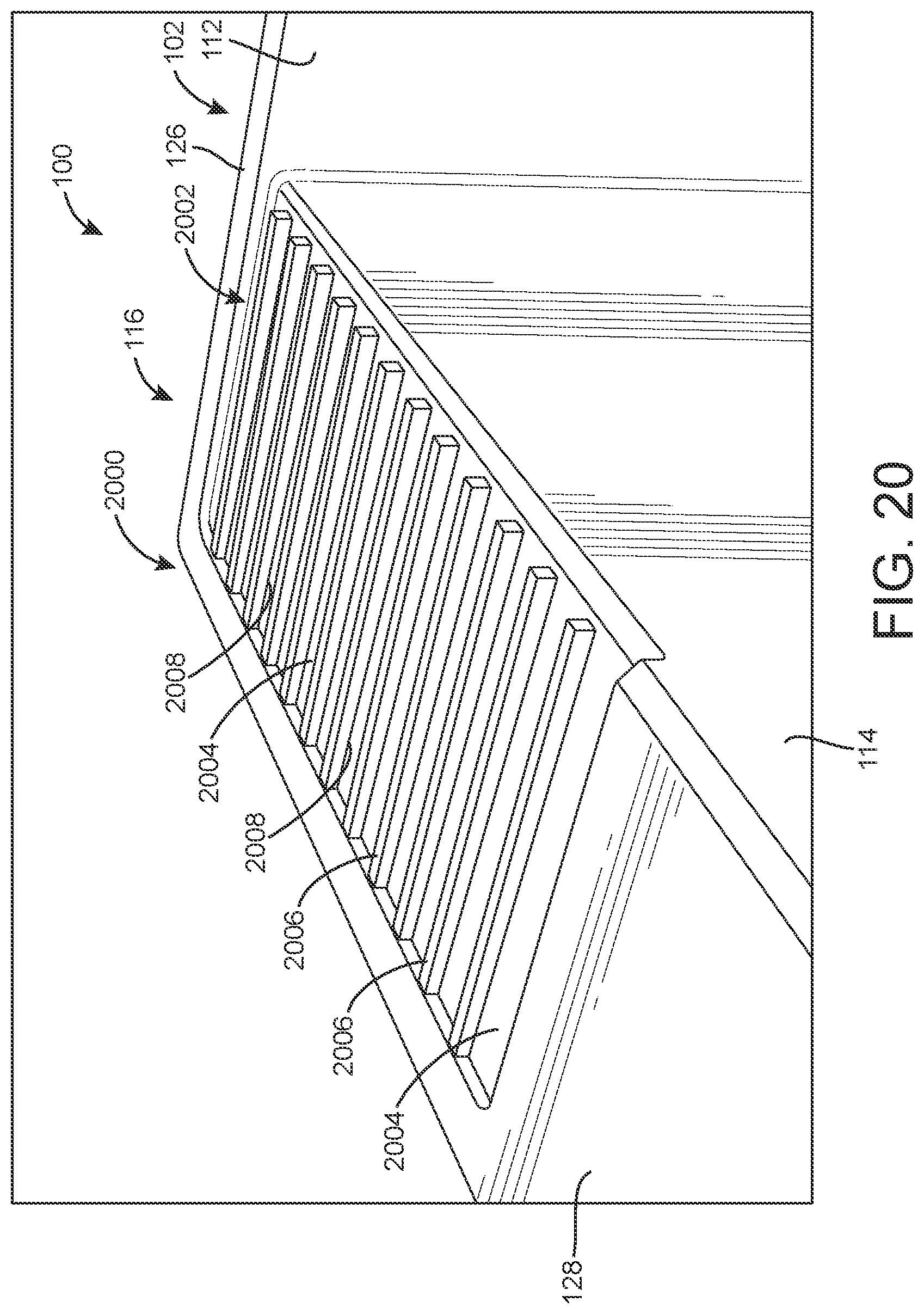 Patent US11781302 Figure 20 – Sink having removable apron and accessory systems