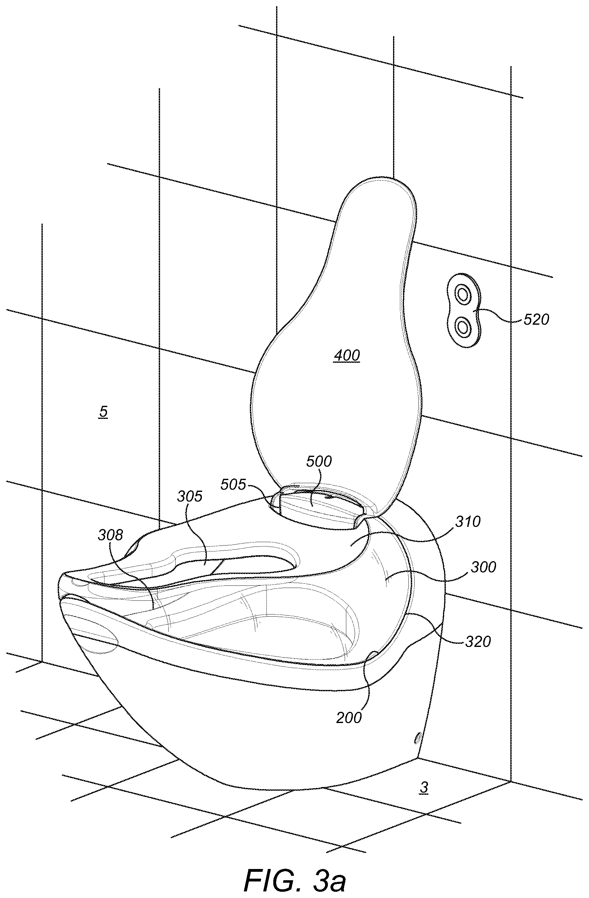 Patent US11781304 Figure 8 – Toilet for use while squatting or sitting